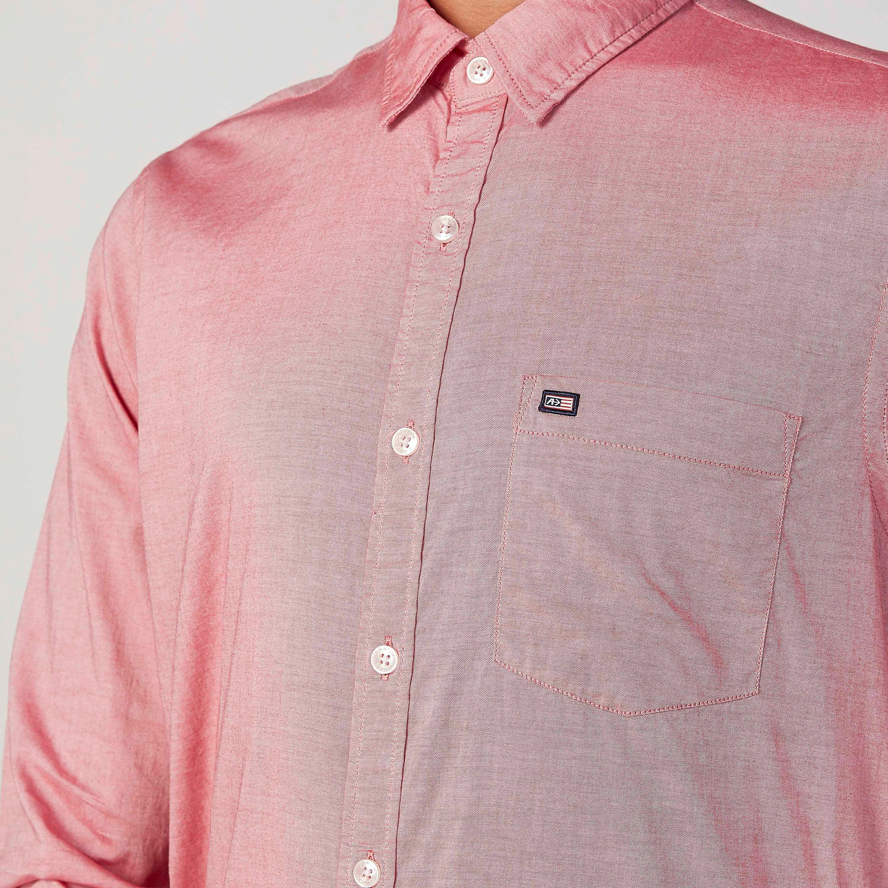 Arrow Plain Shirt with Patch Pocket and Long Sleeves-men-clothing-shirts-image-3