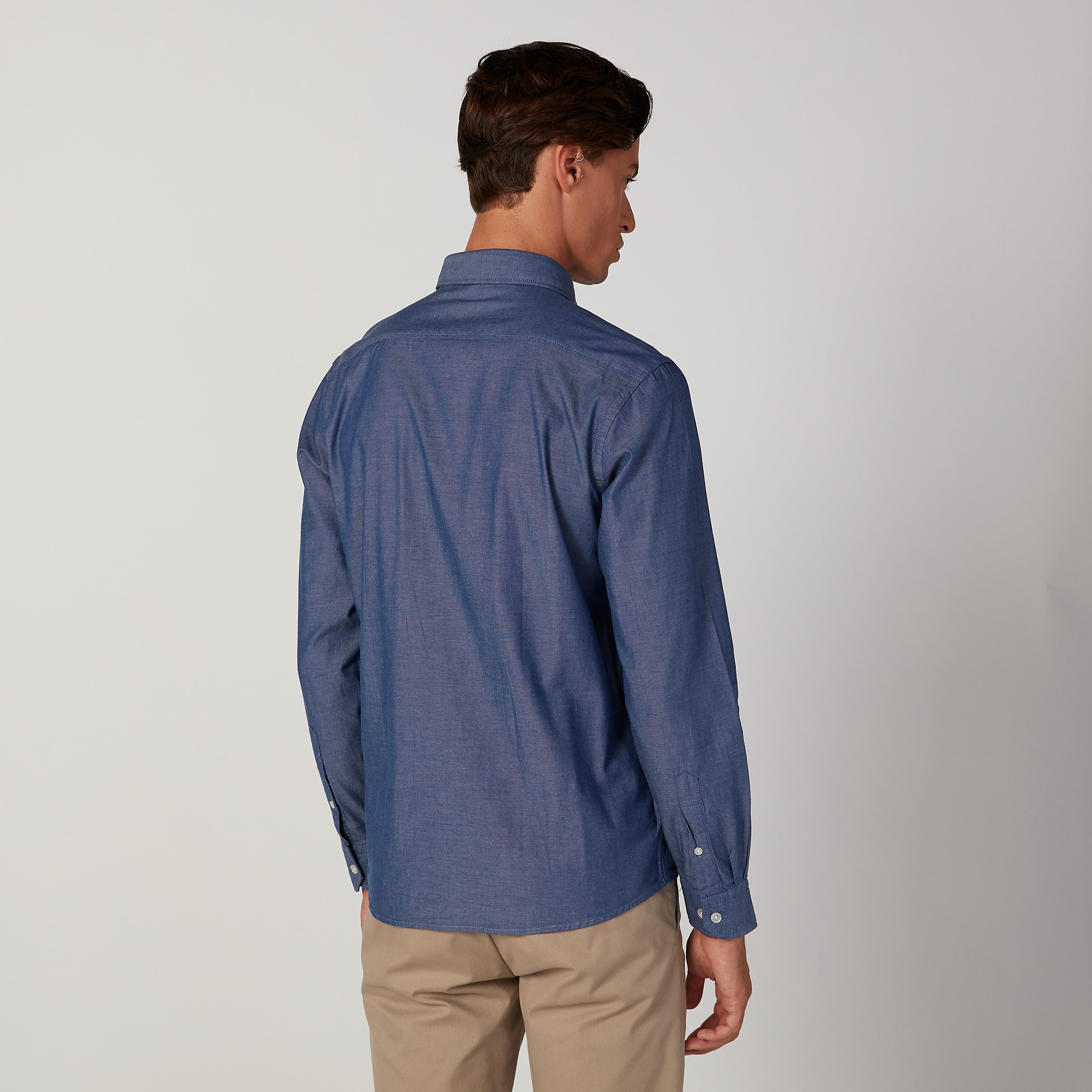 Arrow Textured Shirt with Patch Pocket and Long Sleeves-men-clothing-shirts-image-4
