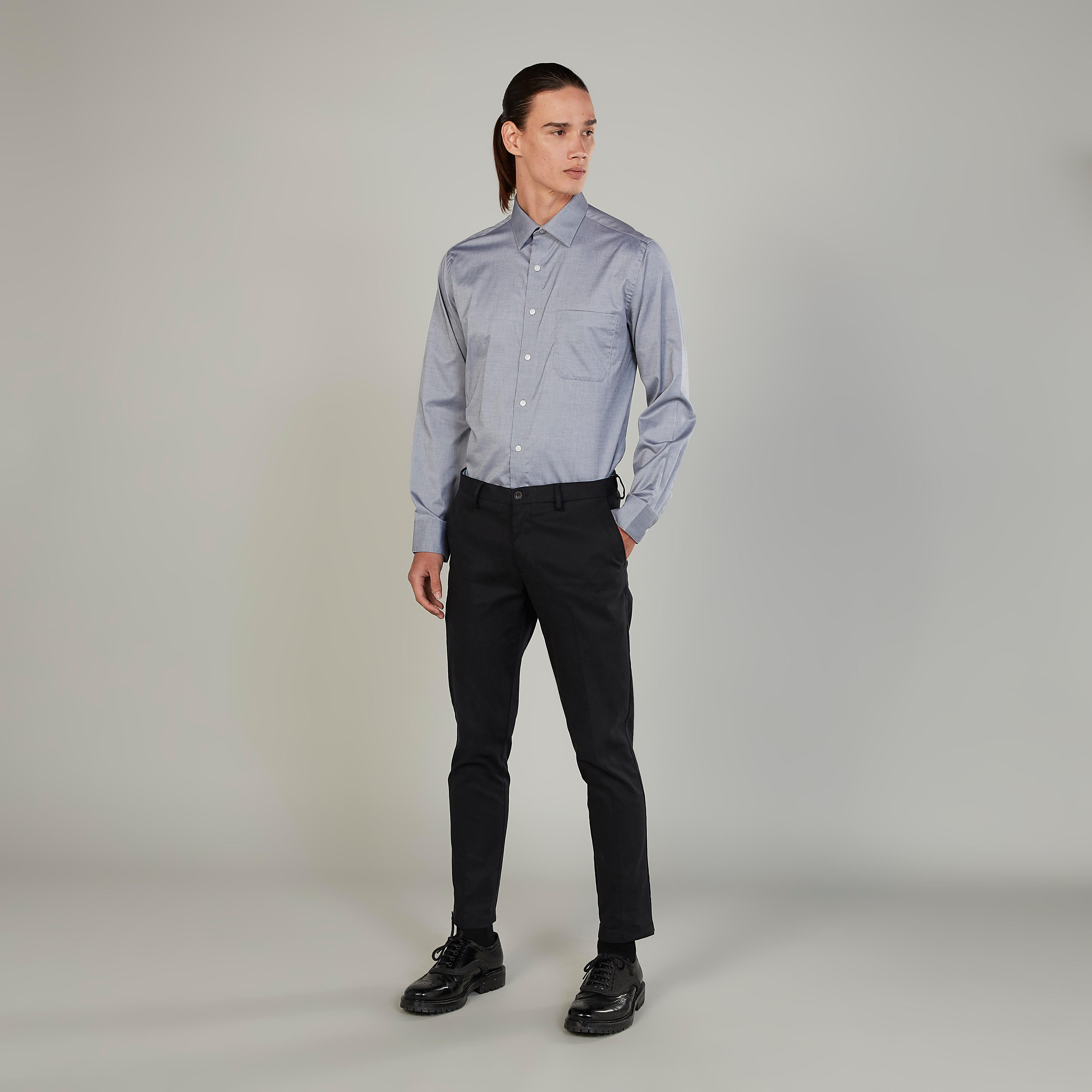 قميص رسمي سادة سهل الكي بأكمام طويلة وجيب على الصدر من أرو-men-clothing-shirts-image-2