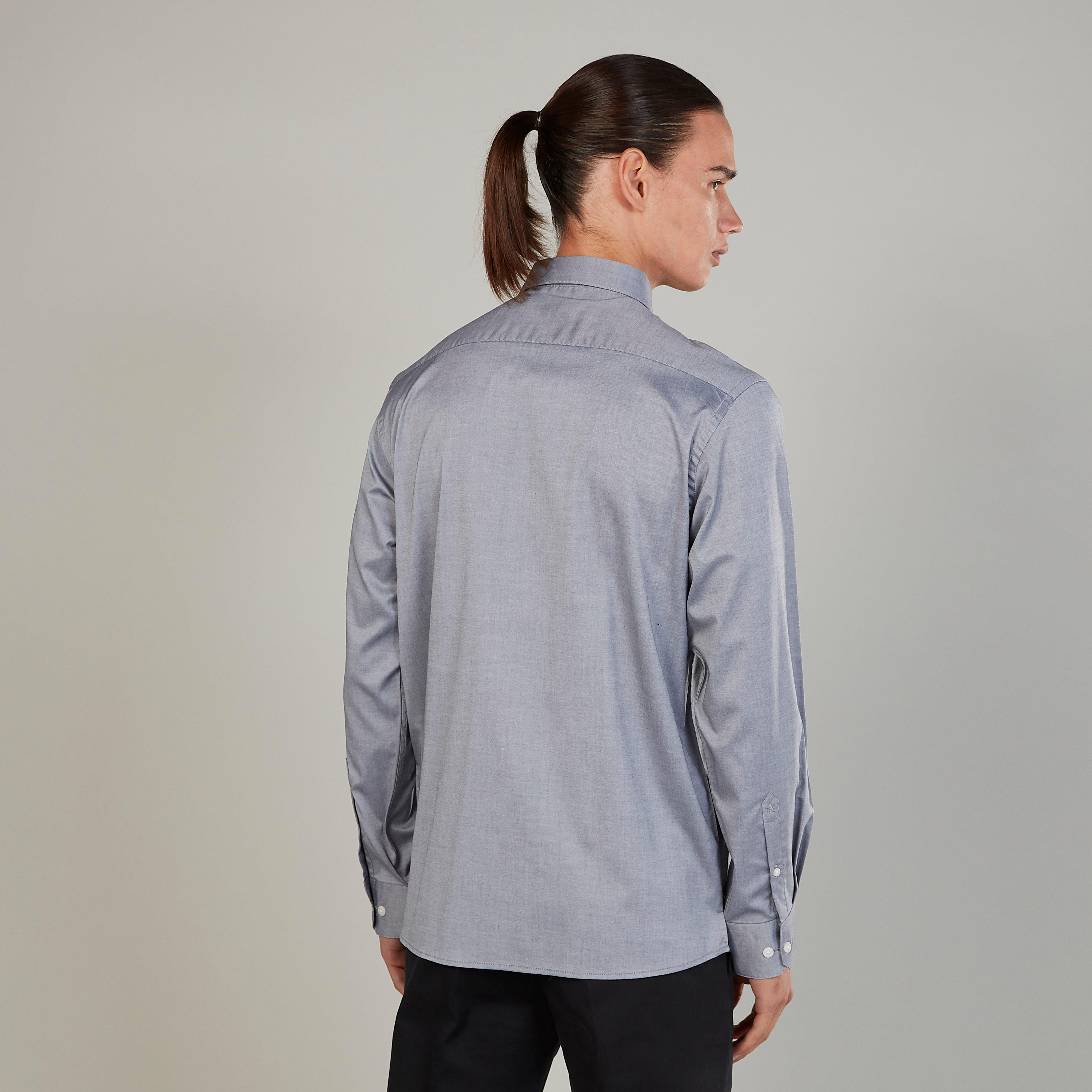قميص رسمي سادة سهل الكي بأكمام طويلة وجيب على الصدر من أرو-men-clothing-shirts-image-4