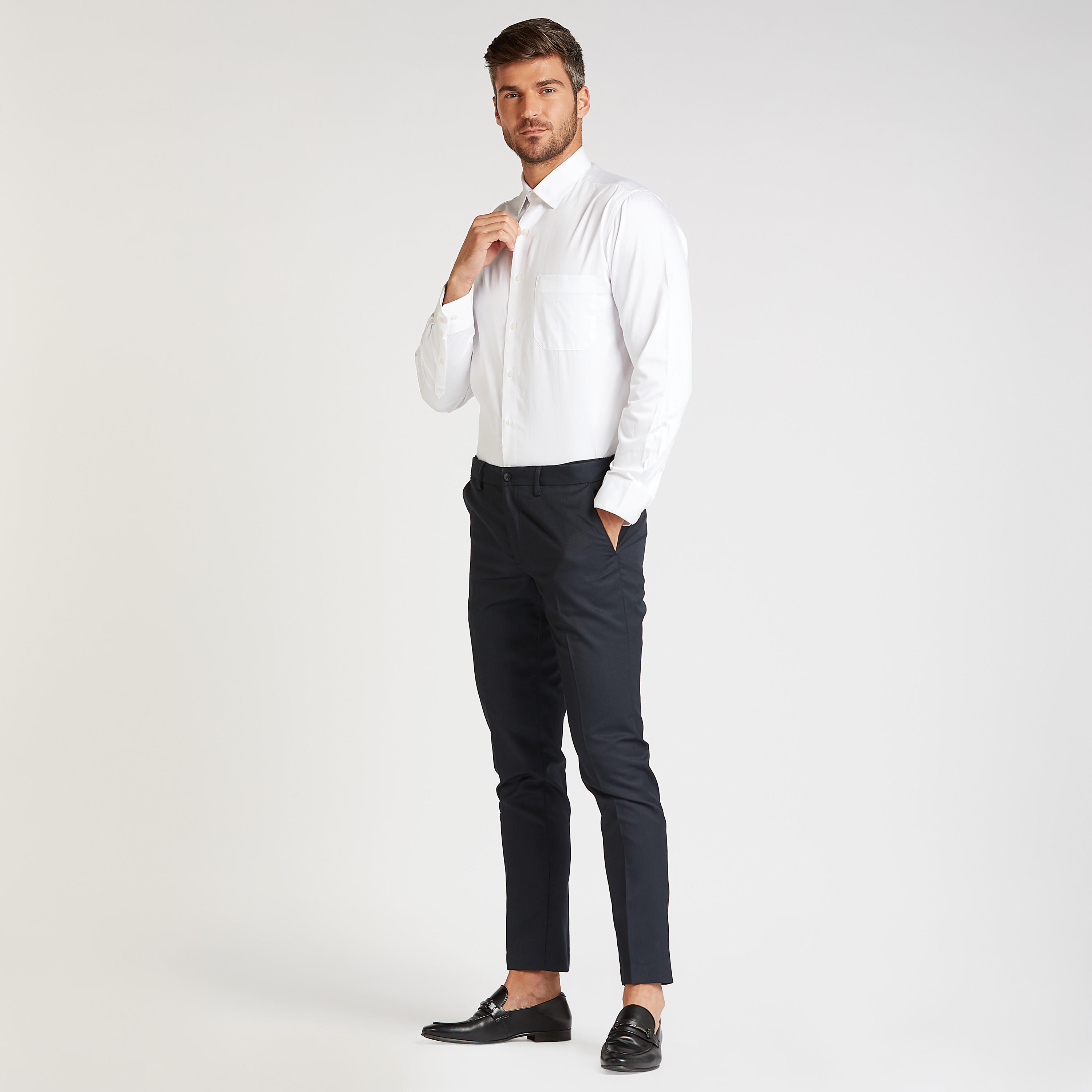 Arrow Solid Formal Shirt with Long Sleeves and Chest Pocket-men-clothing-shirts-image-2
