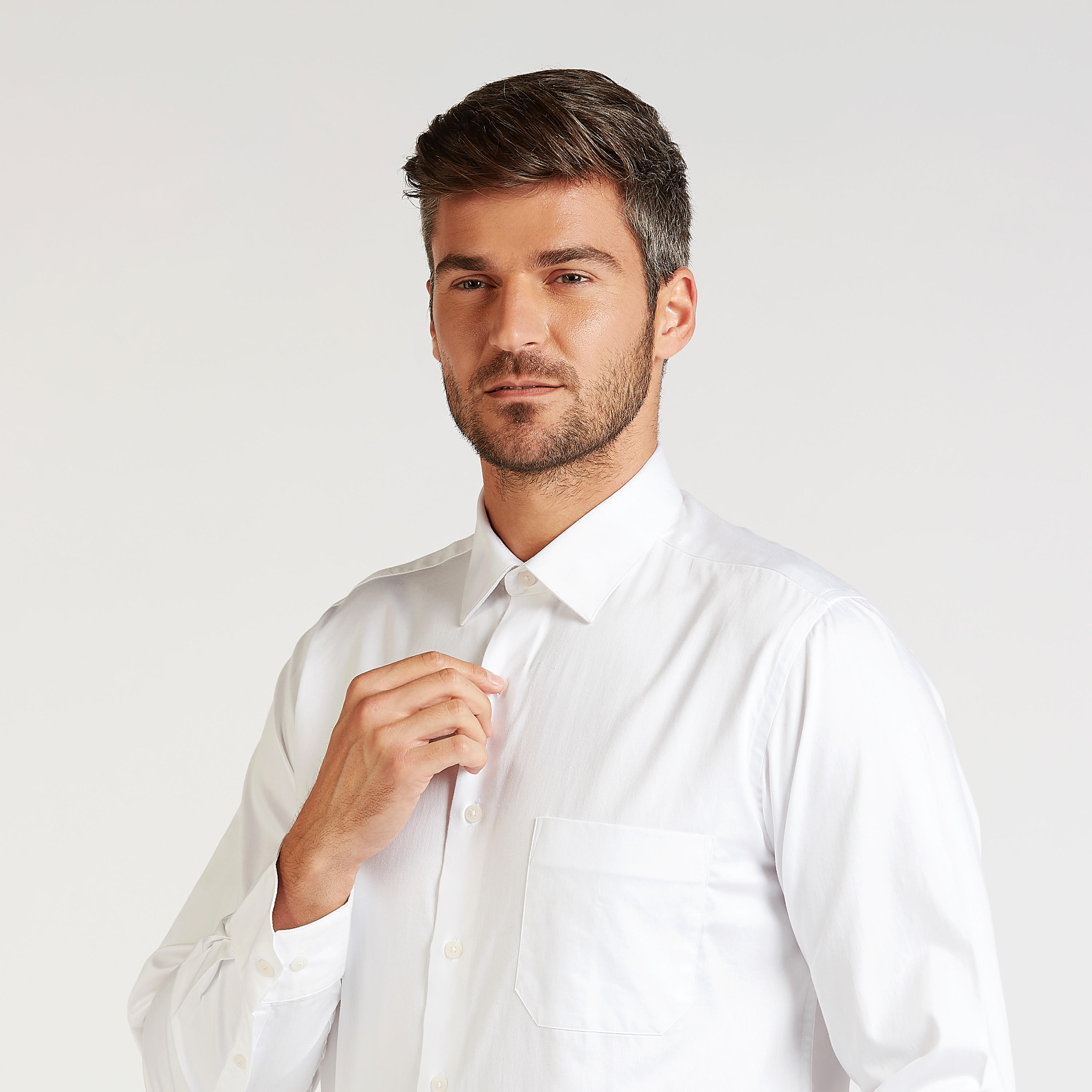 Arrow Solid Formal Shirt with Long Sleeves and Chest Pocket-men-clothing-shirts-image-3