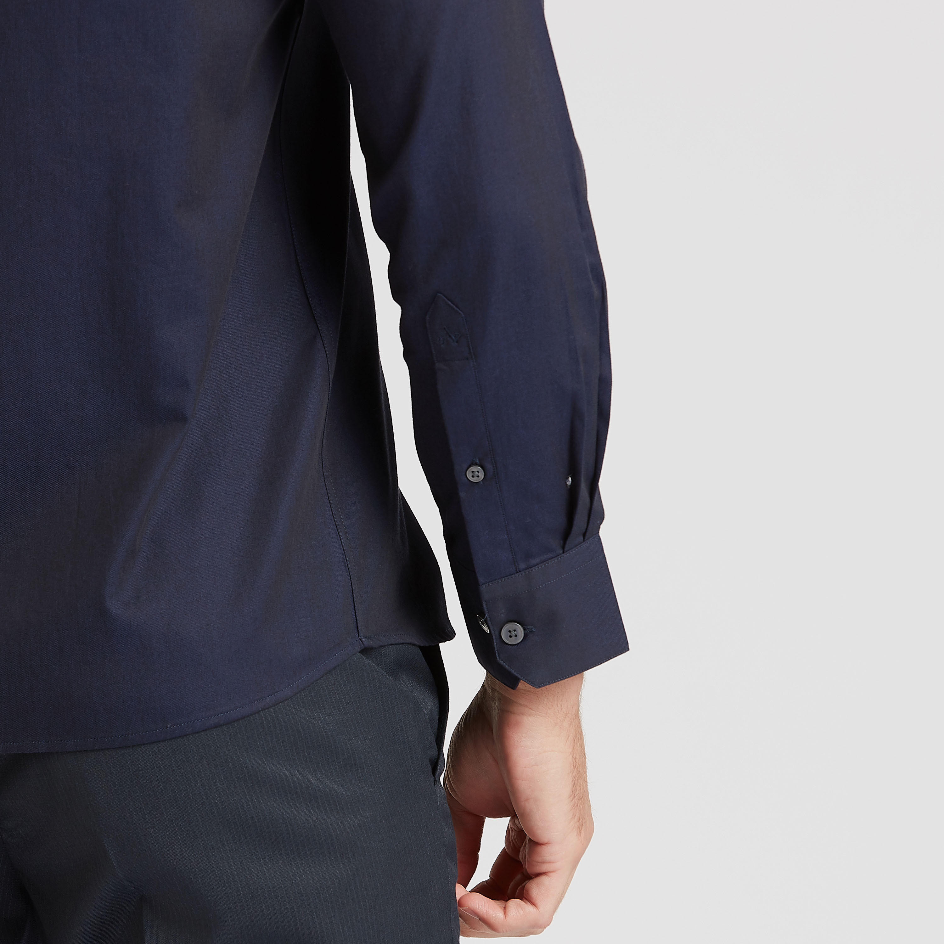 Arrow Solid Easy Iron Shirt with Long Sleeves and Chest Pocket-men-clothing-shirts-image-5