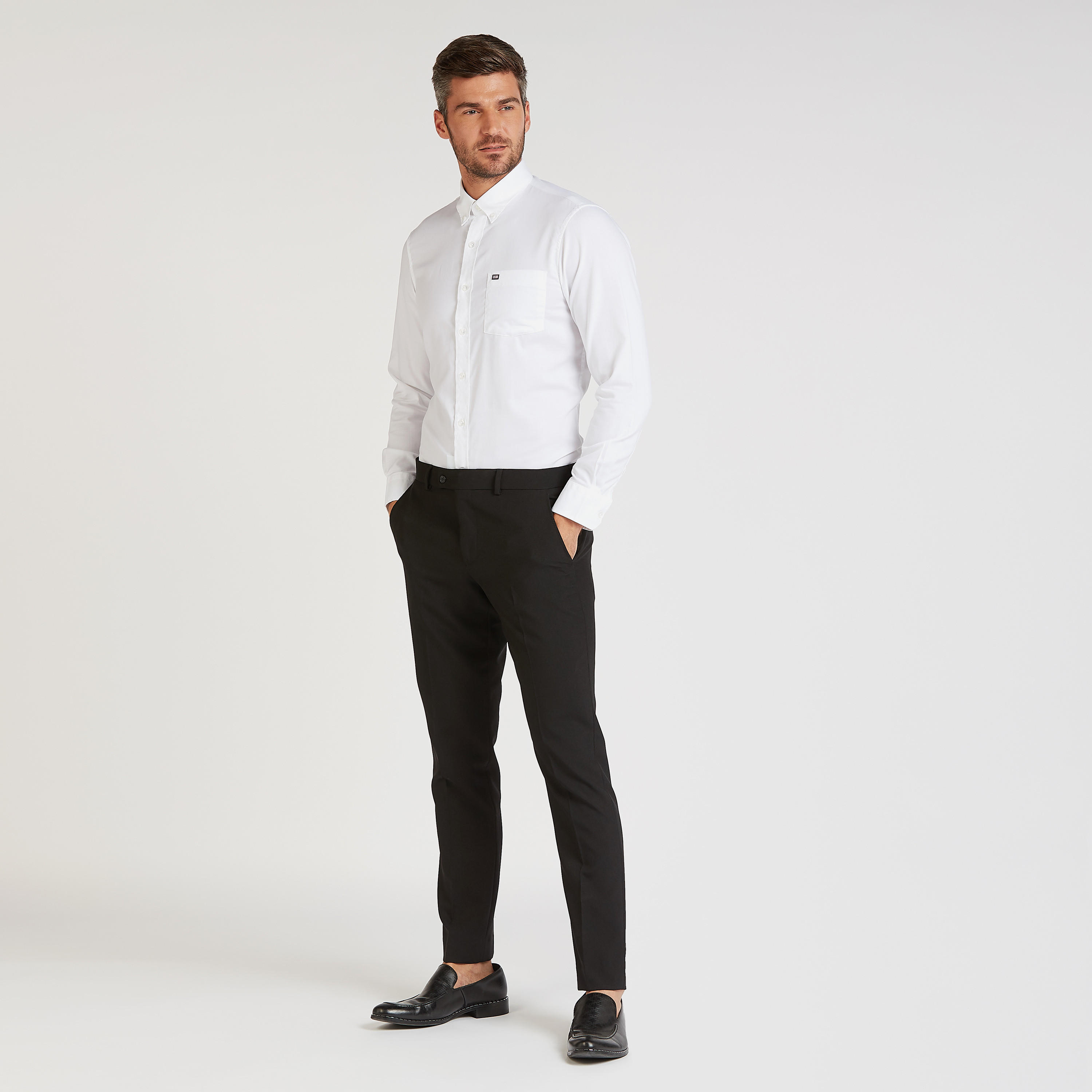 Arrow Solid Easy Iron Formal Shirt with Long Sleeves and Chest Pocket-men-clothing-shirts-image-2