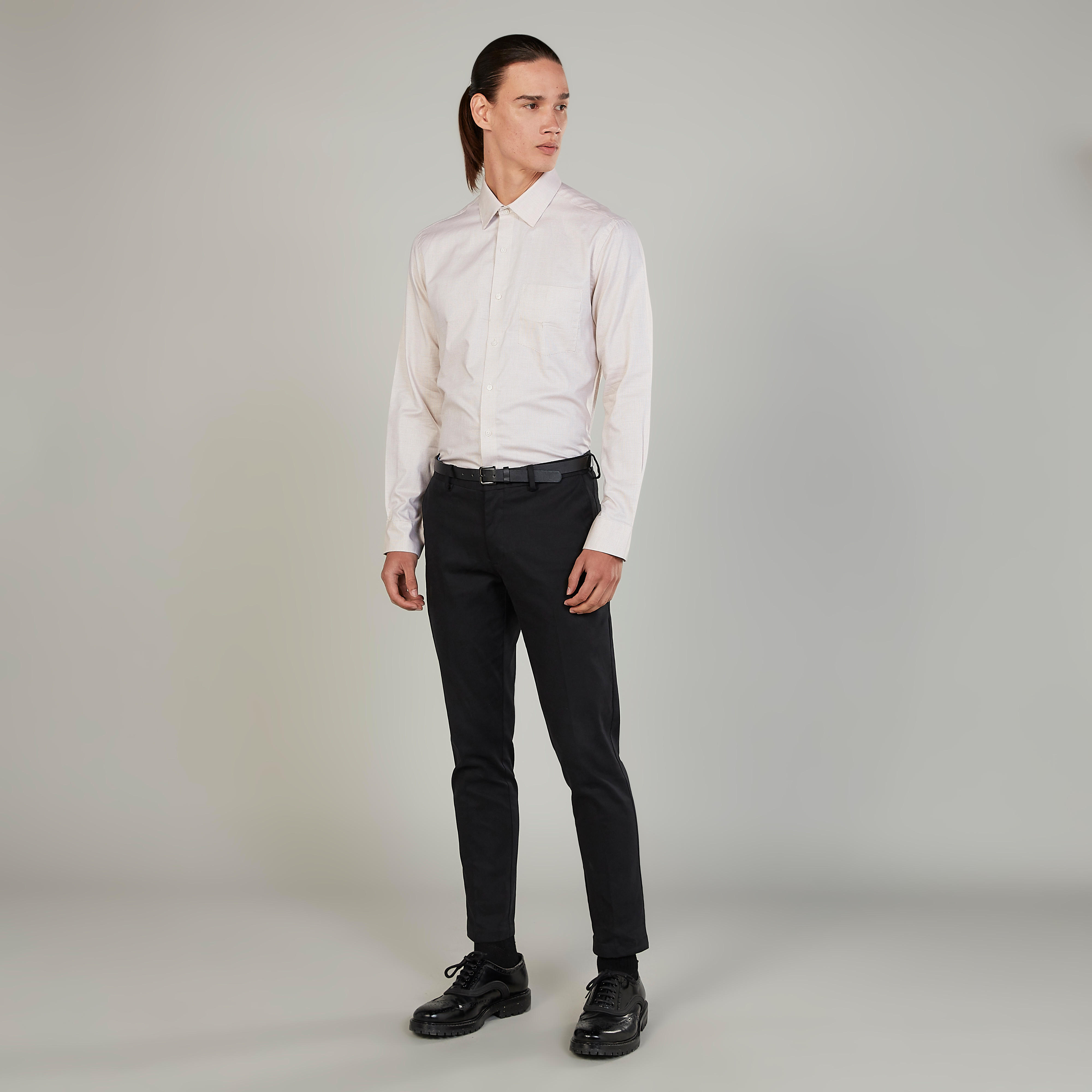 Arrow Textured Shirt with Long Sleeves and Chest Pocket-men-clothing-shirts-image-2