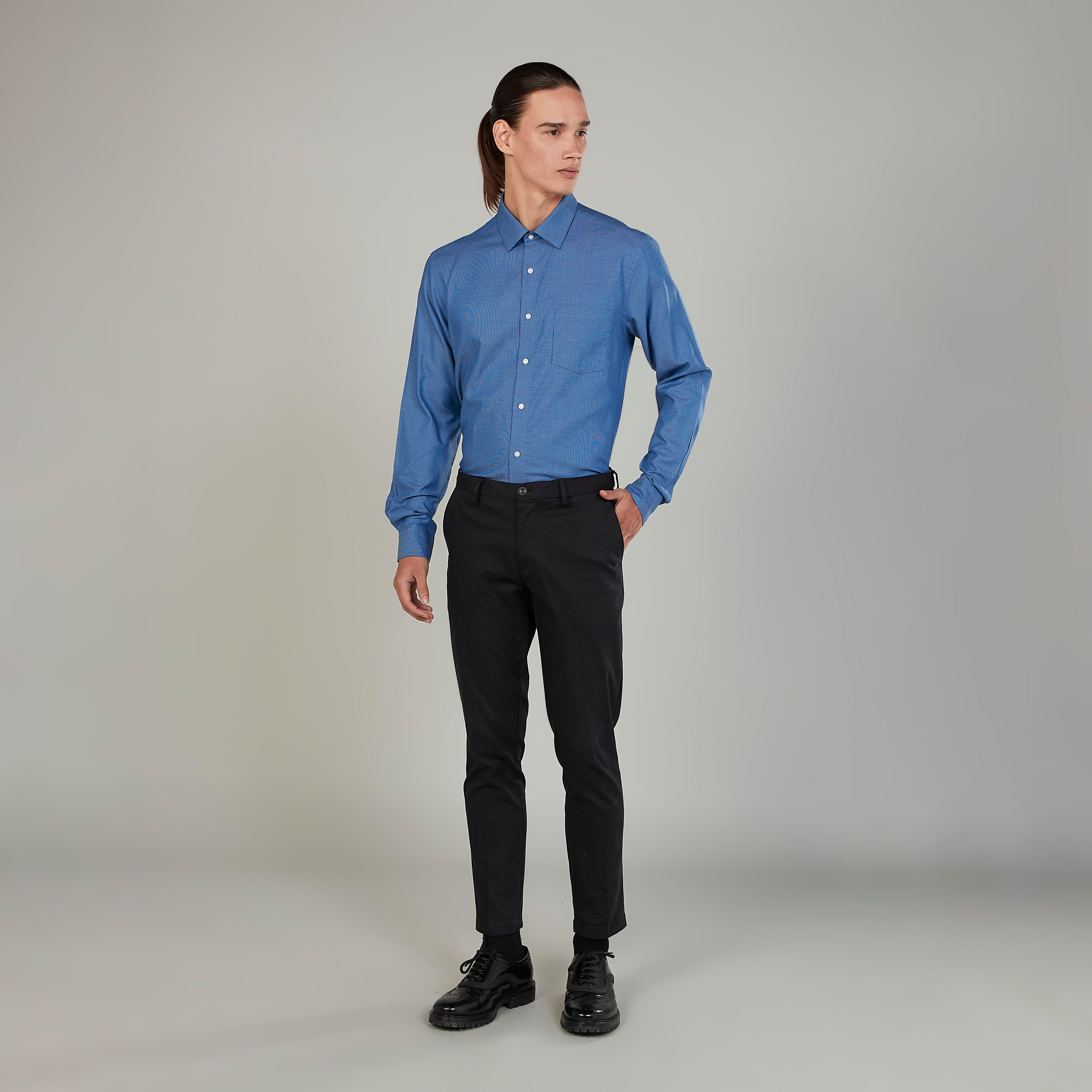قميص بارز الملمس بأكمام طويلة وجيب على الصدر من آرو-men-clothing-shirts-image-2