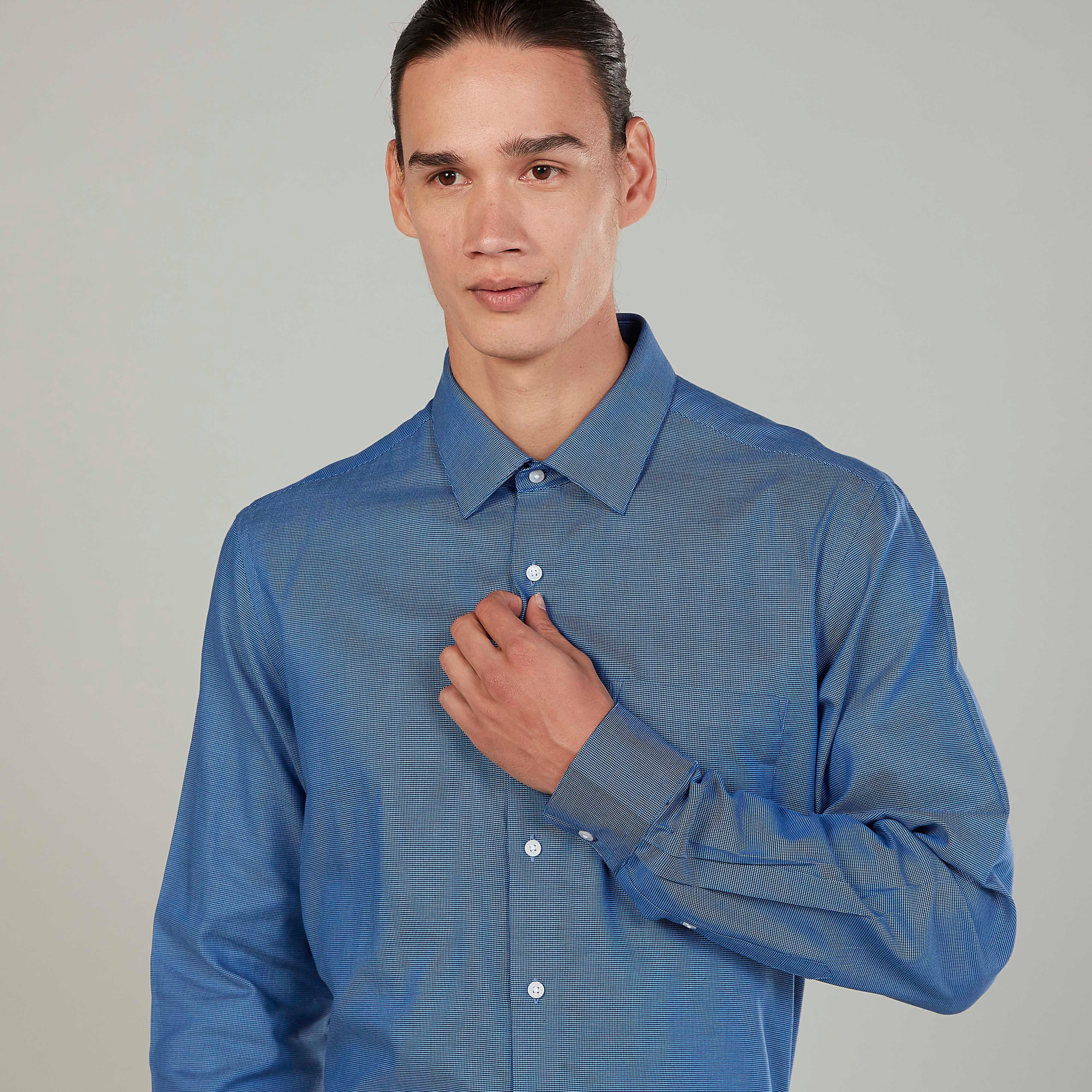 قميص بارز الملمس بأكمام طويلة وجيب على الصدر من آرو-men-clothing-shirts-image-3