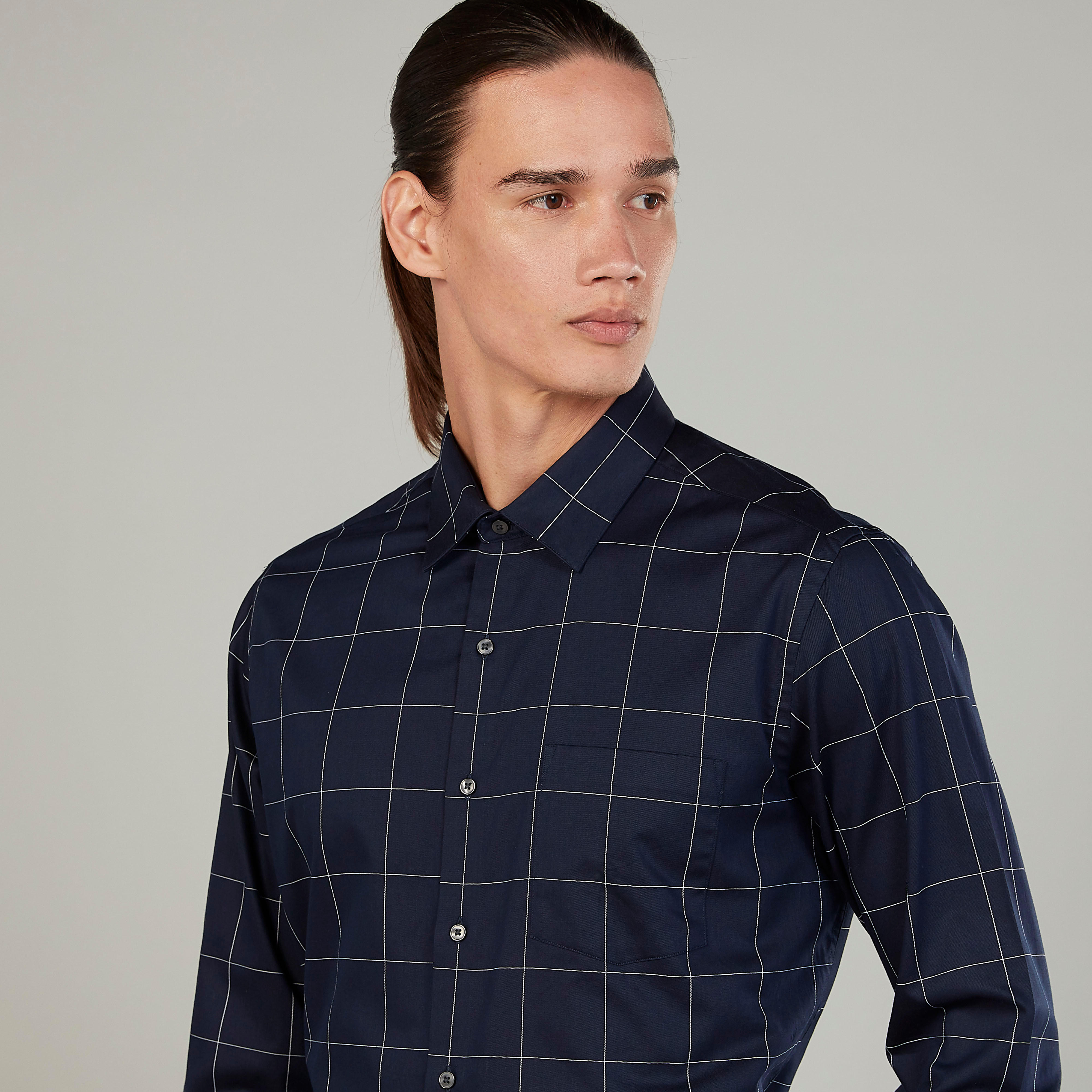 قميص كاروهات بأكمام طويلة وياقة عادية من آرو-men-clothing-shirts-image-3