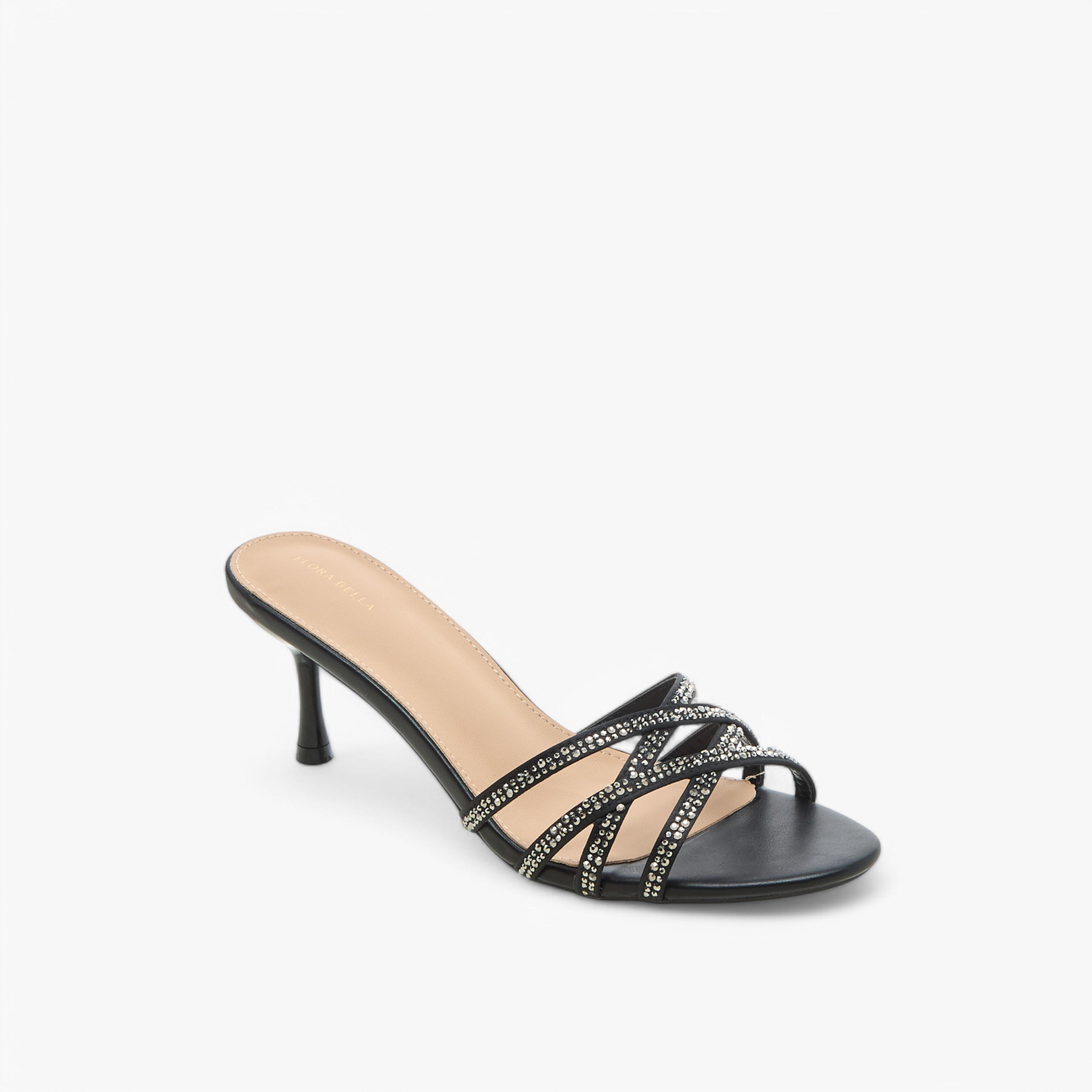 Flora Bella Embellished Cross Strap Sandals with Flared Heel-women-shoes-sandals-heeled-image-2