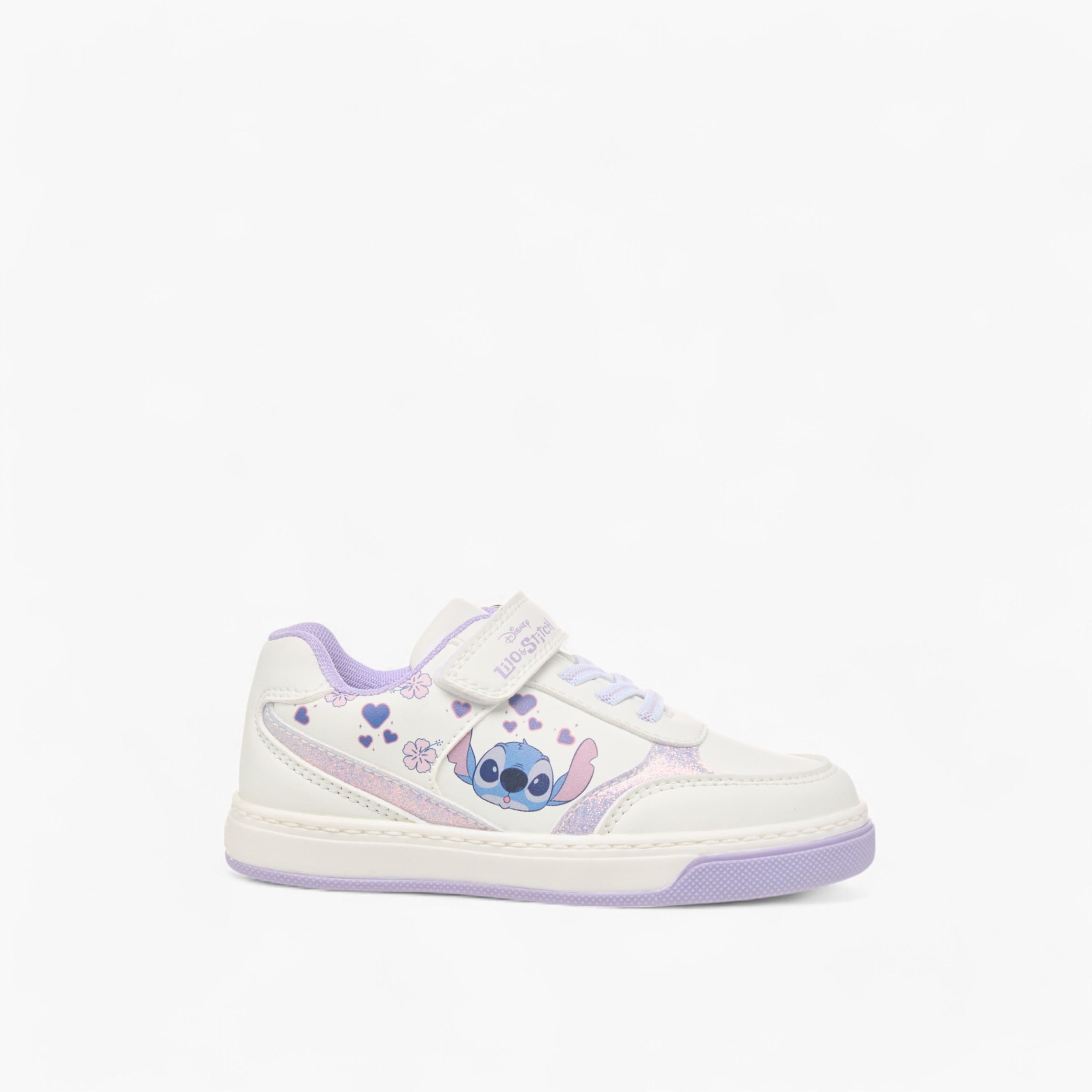 Disney Lilo and Stitch Print Ankle Sneakers with Hook and Loop Closure-girls-shoes-sneakers-image-3