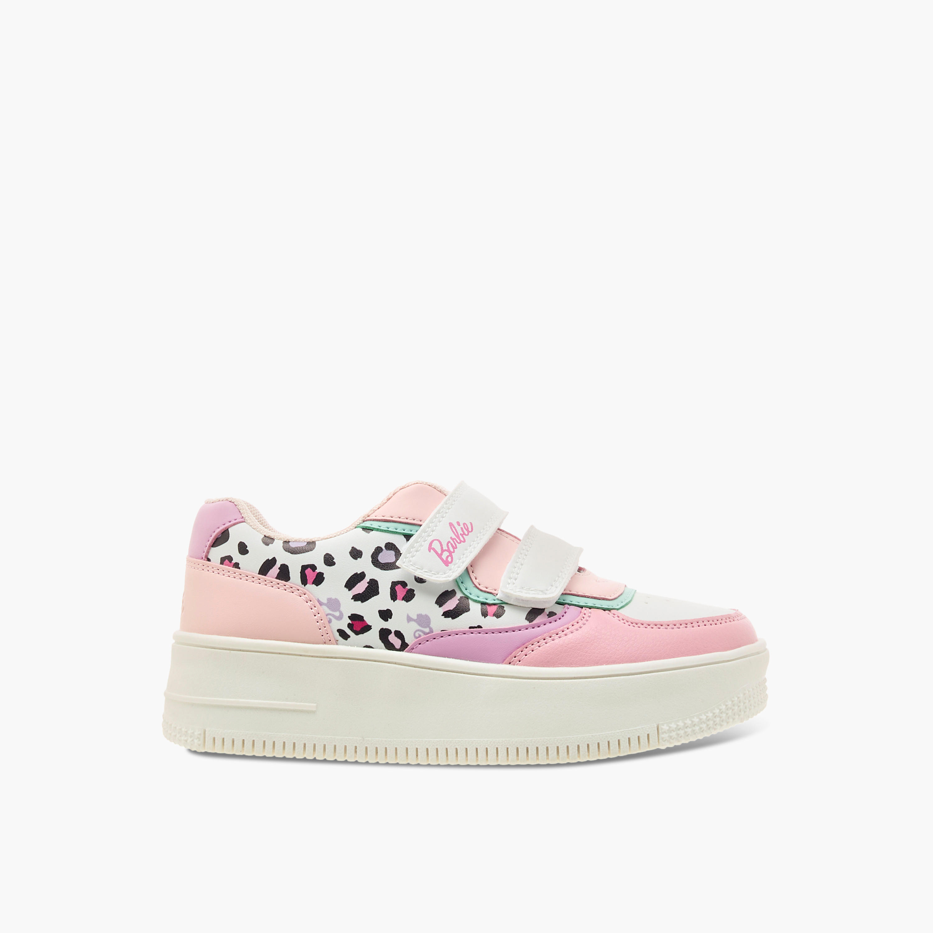 Barbie Colourblocked Sneakers with Hook and Loop Closure-girls-shoes-sneakers-image-3