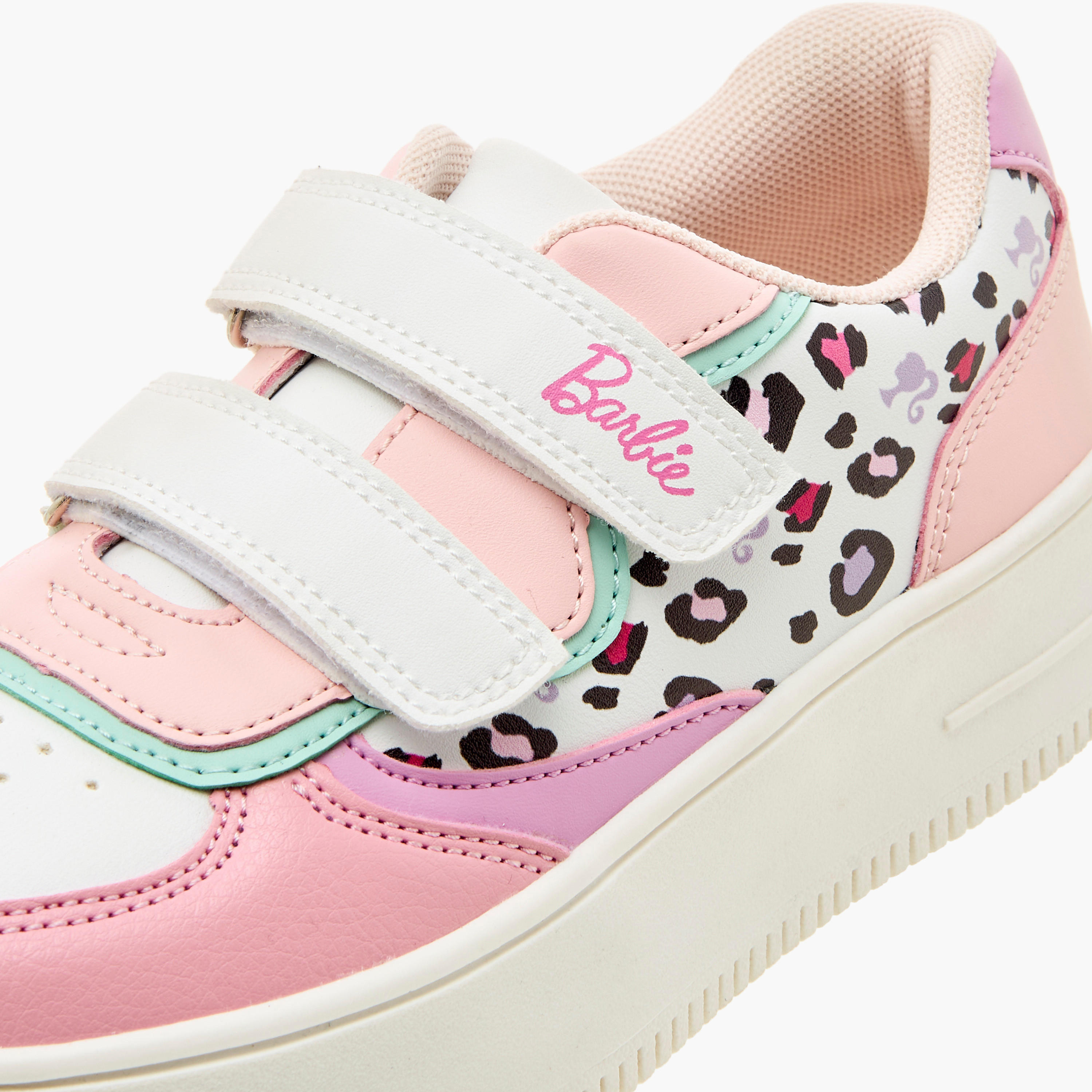 Barbie Colourblocked Sneakers with Hook and Loop Closure-girls-shoes-sneakers-image-4