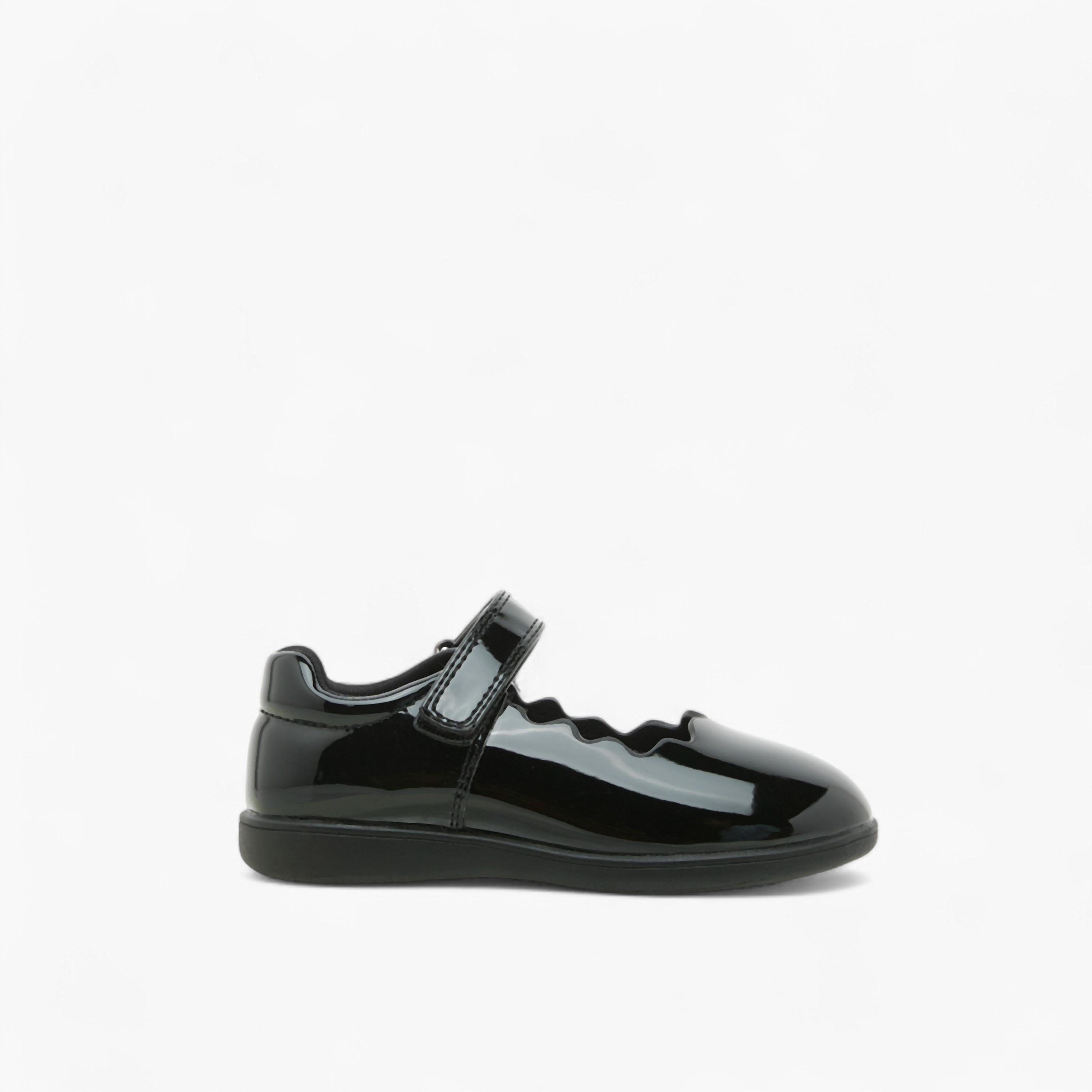 Juniors Scallop Detail School Shoes with Hook and Loop Closure-girls-shoes-schoolshoes-image-3