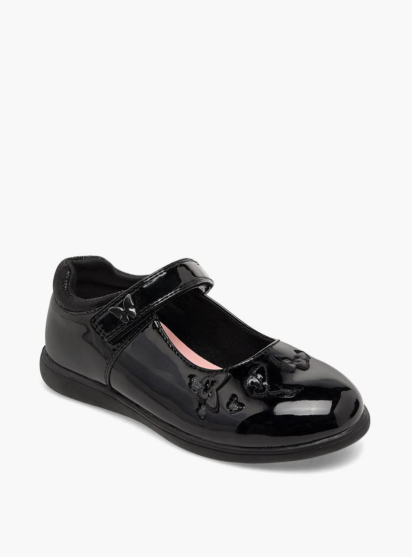 Juniors Girls Butterfly Accent Hook & Loop School Shoes-girls-shoes-schoolshoes-image-2