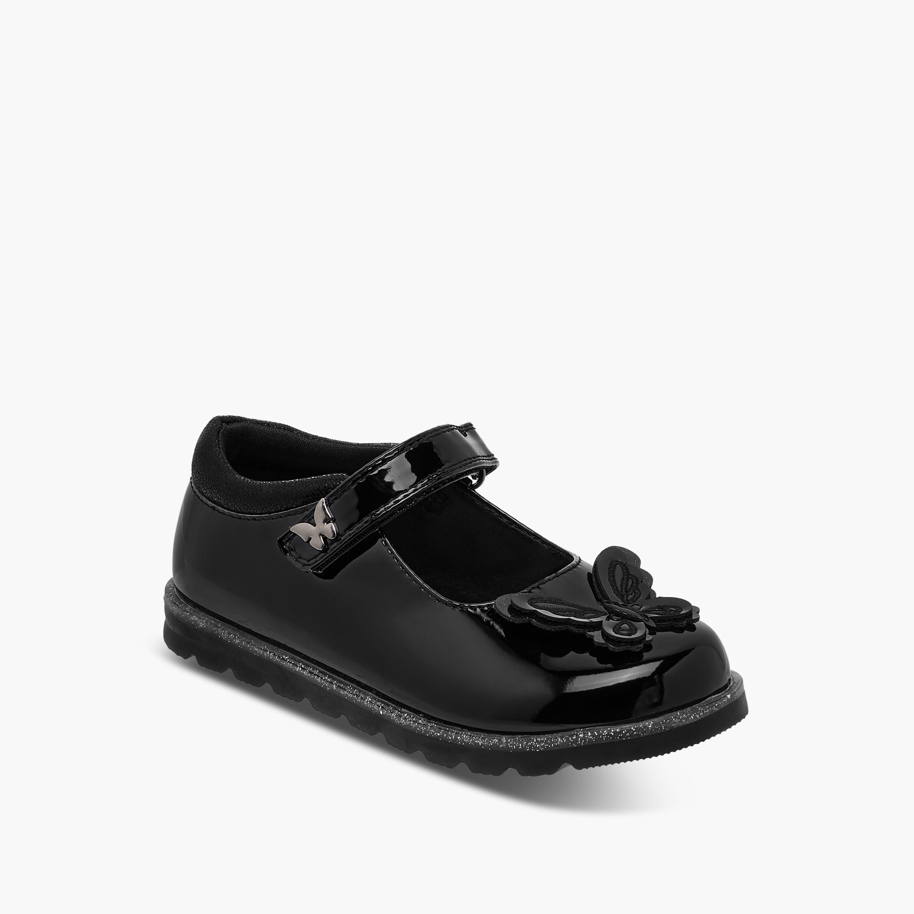 Juniors Butterfly Applique Mary Jane School Shoes with Hook and Loop Closure-girls-shoes-schoolshoes-image-2
