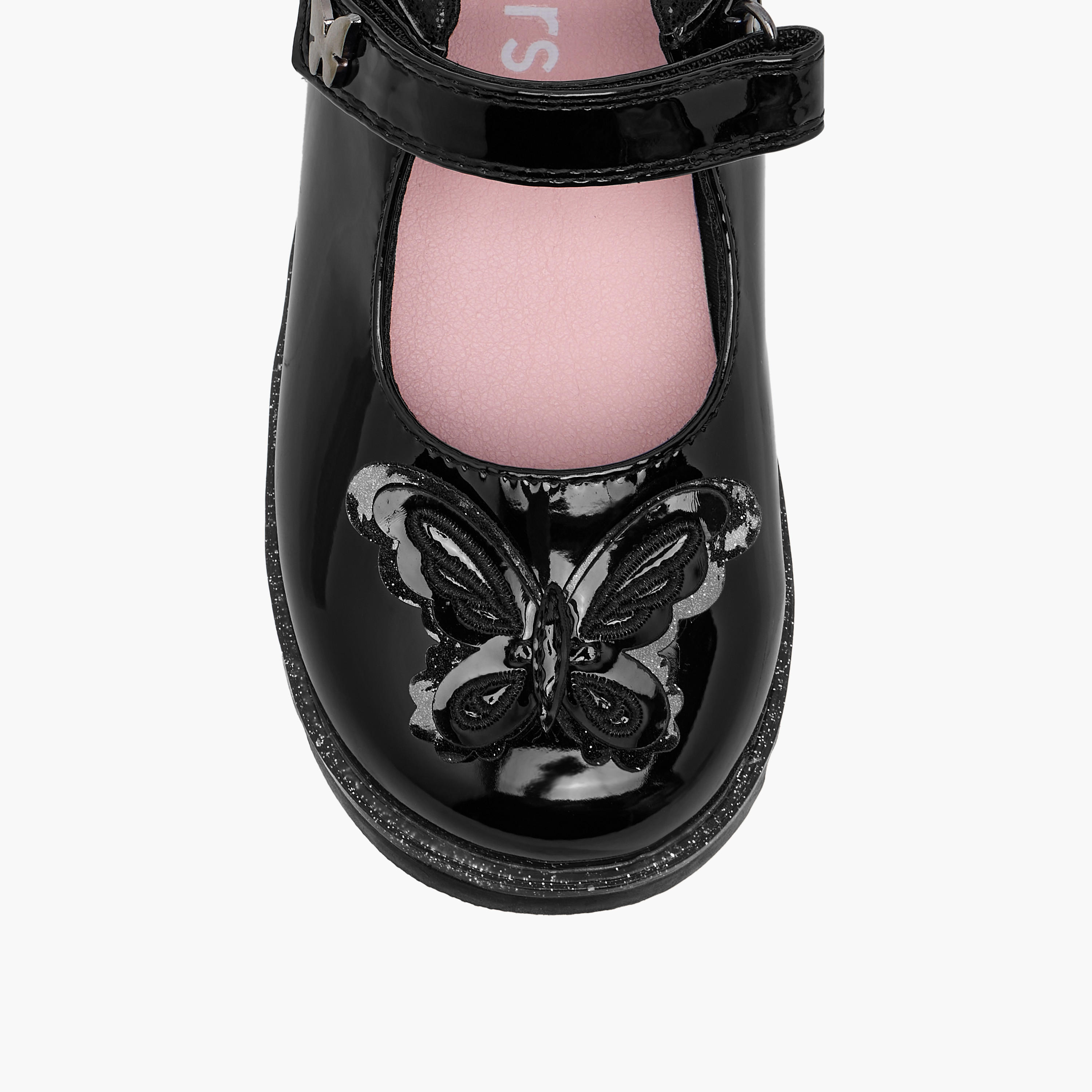 Juniors Butterfly Applique Mary Jane School Shoes with Hook and Loop Closure-girls-shoes-schoolshoes-image-4