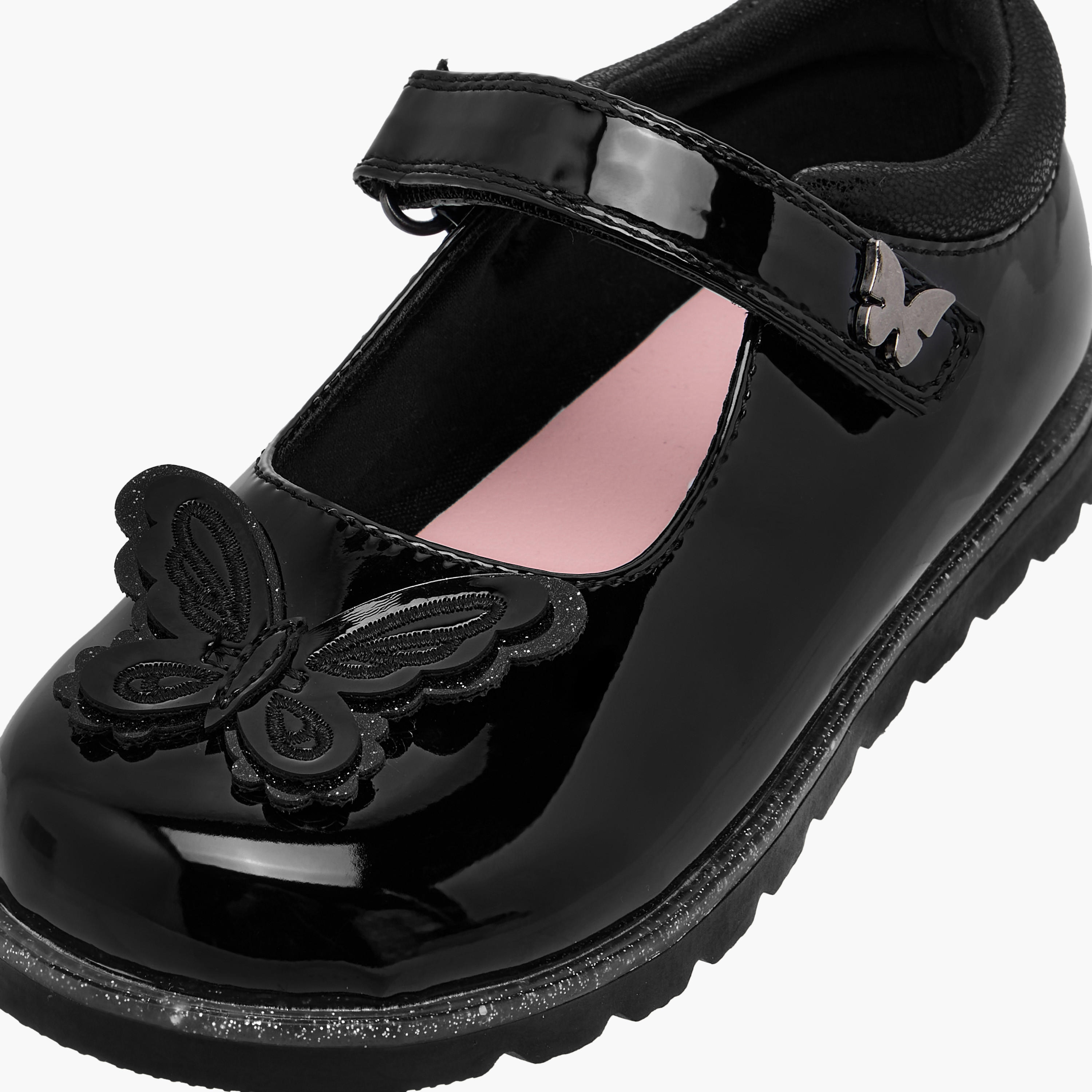 Juniors Butterfly Applique Mary Jane School Shoes with Hook and Loop Closure-girls-shoes-schoolshoes-image-6