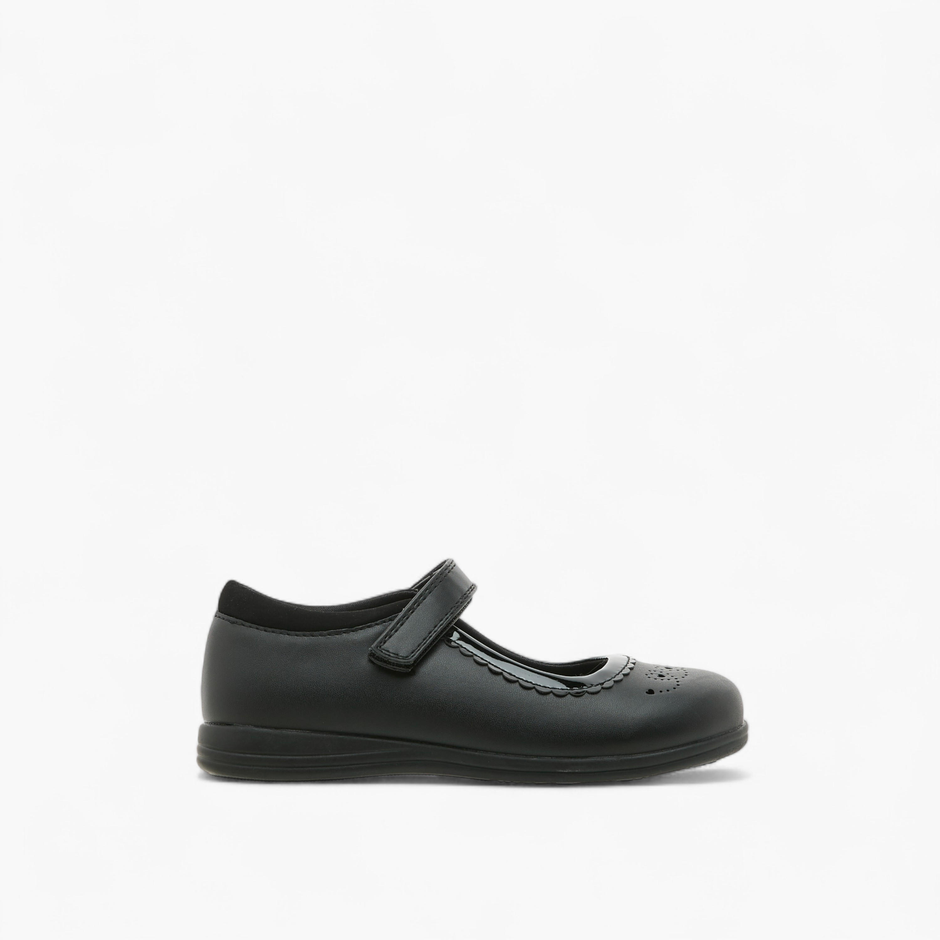 Juniors Textured School Shoes with Hook and Loop Closure-girls-shoes-schoolshoes-image-3