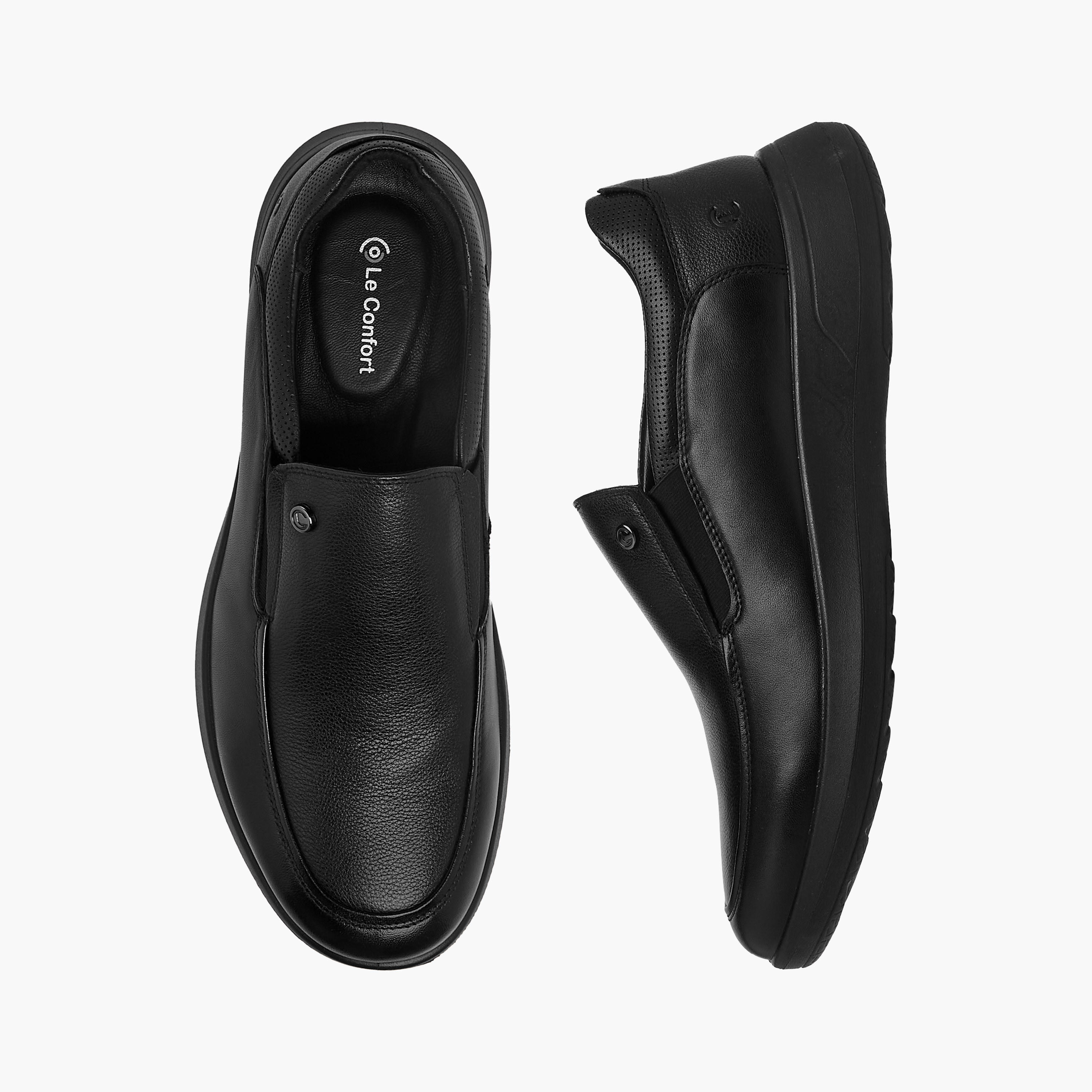 حذاء خفيف جلد سادة سهل الارتداء للرجال من لو كونفورت-men-shoes-loafersandmoccasins-image-1