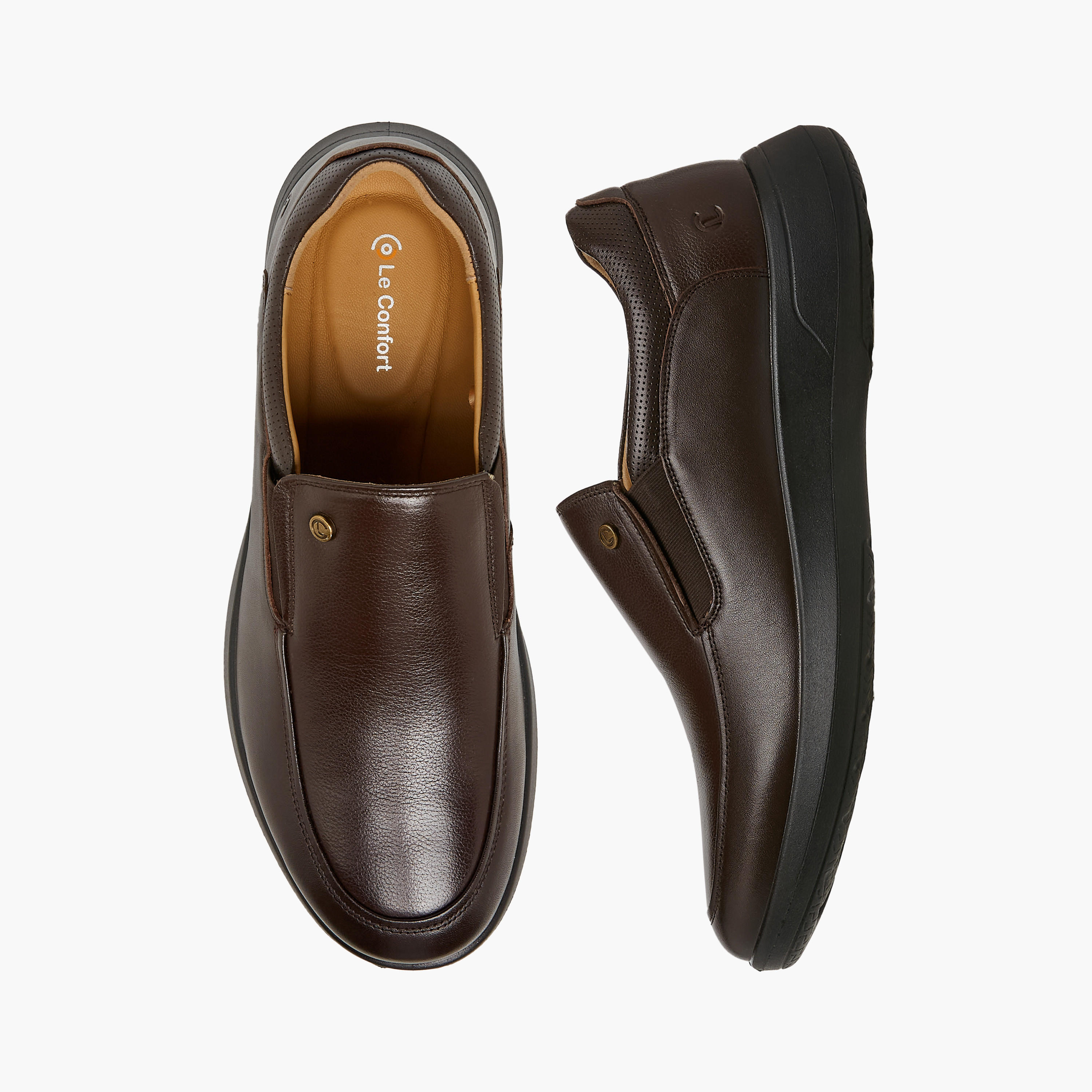Le Confort Men Solid Slip-On Leather Loafers-men-shoes-loafersandmoccasins-image-1