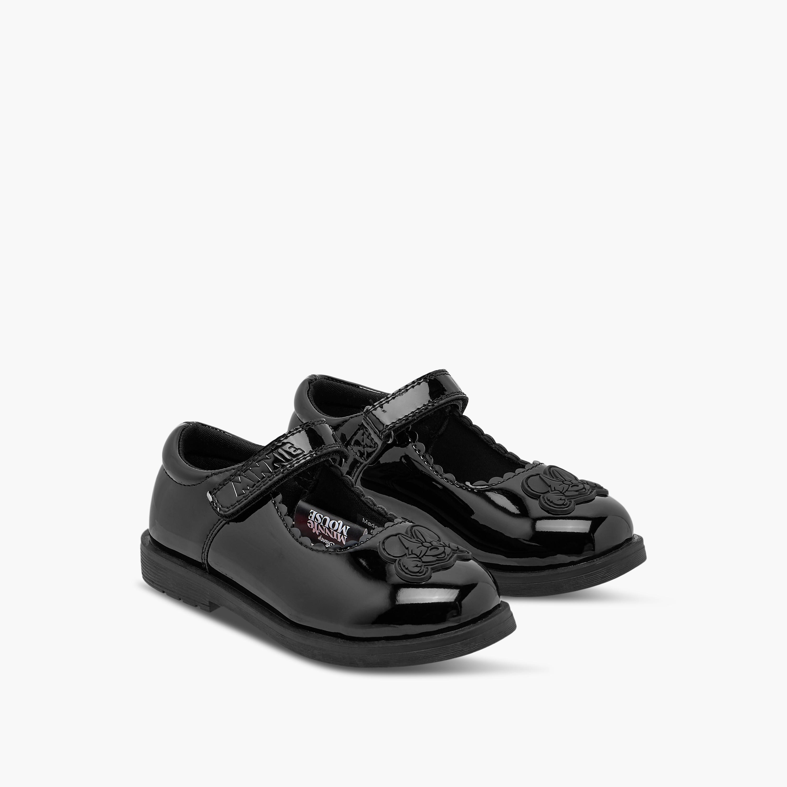 Disney Minnie Mouse Applique Mary Jane School Shoes with Hook and Loop Closure-girls-shoes-schoolshoes-image-1