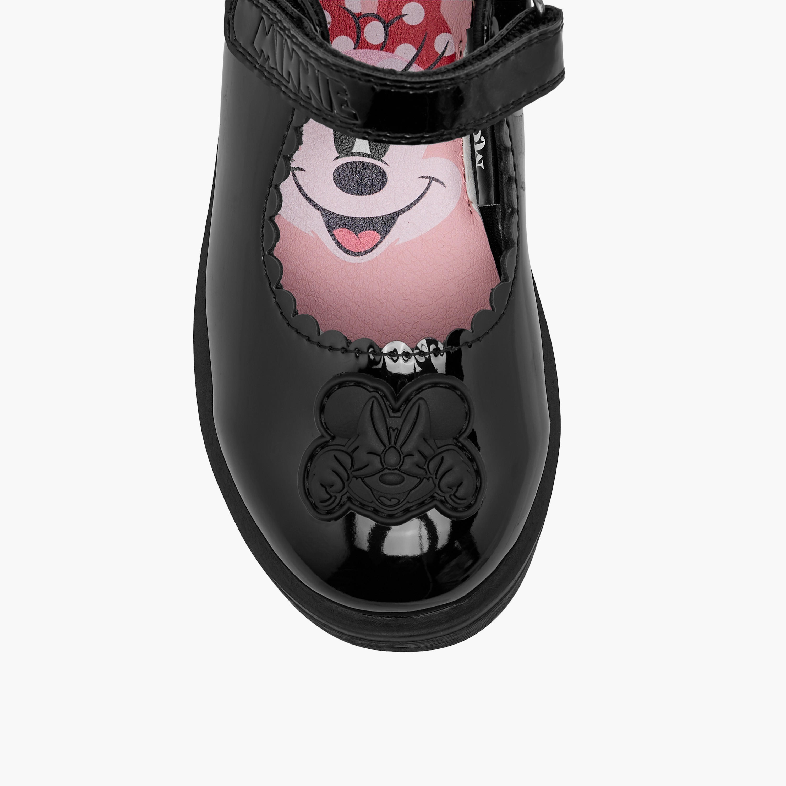 Disney Minnie Mouse Applique Mary Jane School Shoes with Hook and Loop Closure-girls-shoes-schoolshoes-image-4