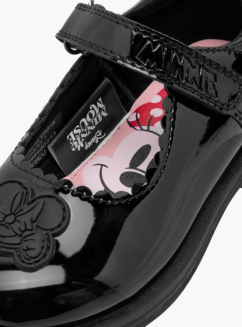 Disney Minnie Mouse Applique Mary Jane School Shoes with Hook and Loop Closure-girls-shoes-schoolshoes-image-6