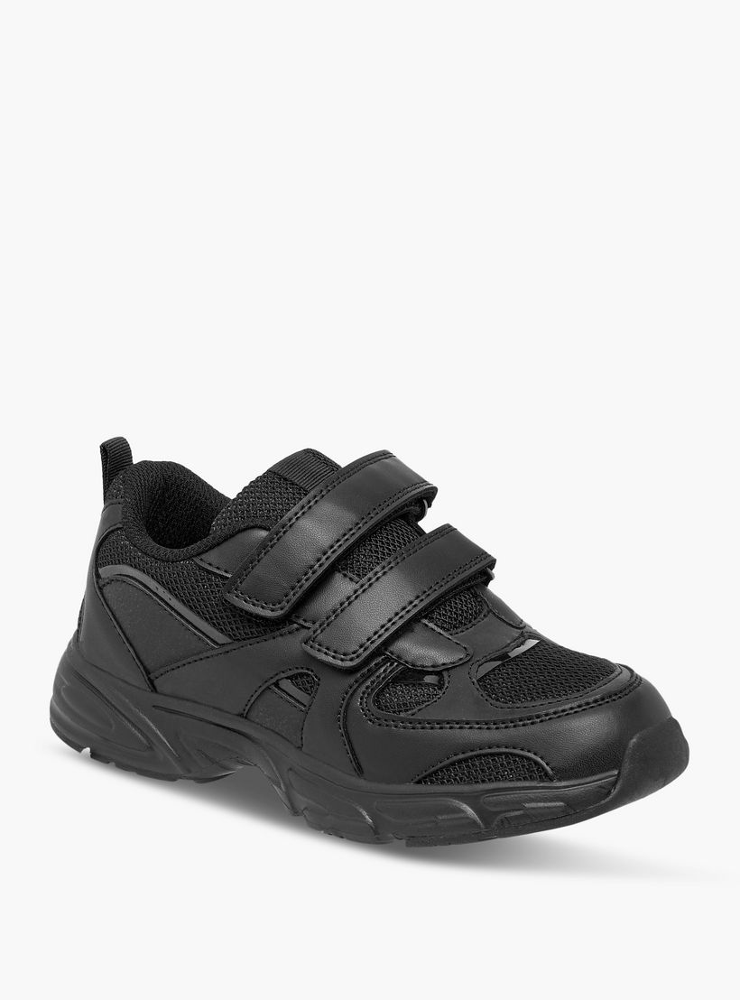 Juniors Panelled School Shoes with Hook and Loop Closure-boys-shoes-schoolshoes-image-2