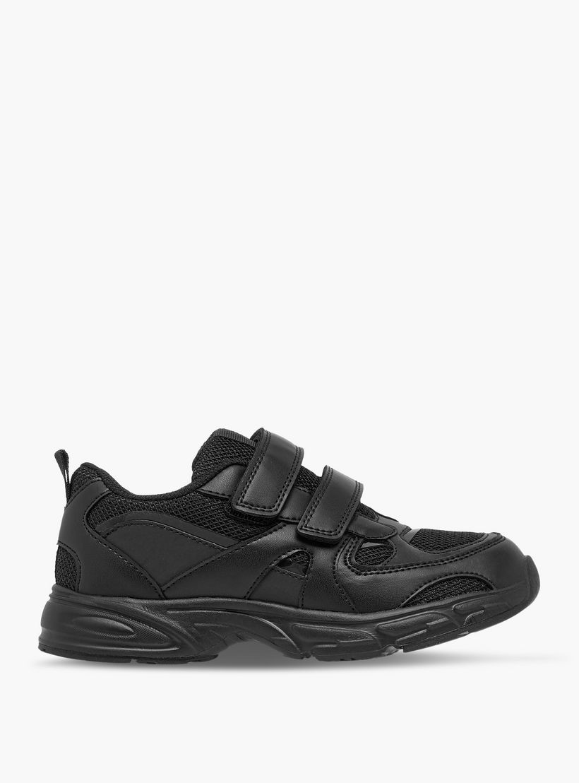 Juniors Panelled School Shoes with Hook and Loop Closure-boys-shoes-schoolshoes-image-3