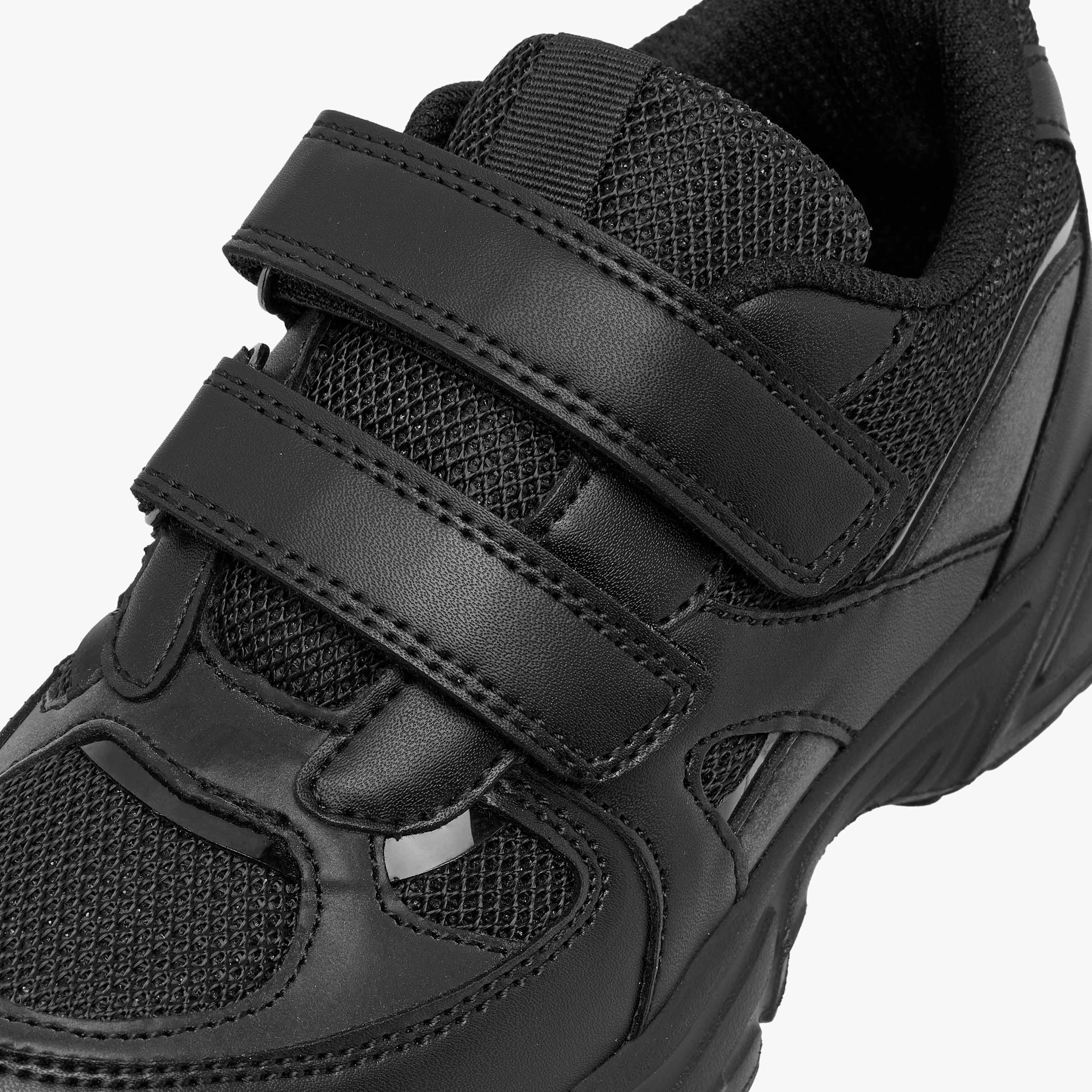 Juniors Panelled School Shoes with Hook and Loop Closure-boys-shoes-schoolshoes-image-4