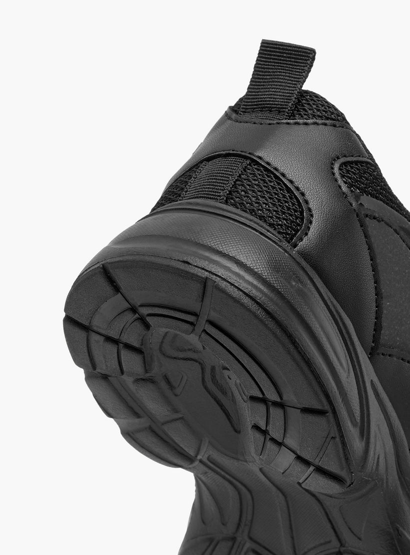 Juniors Panelled School Shoes with Hook and Loop Closure-boys-shoes-schoolshoes-image-5