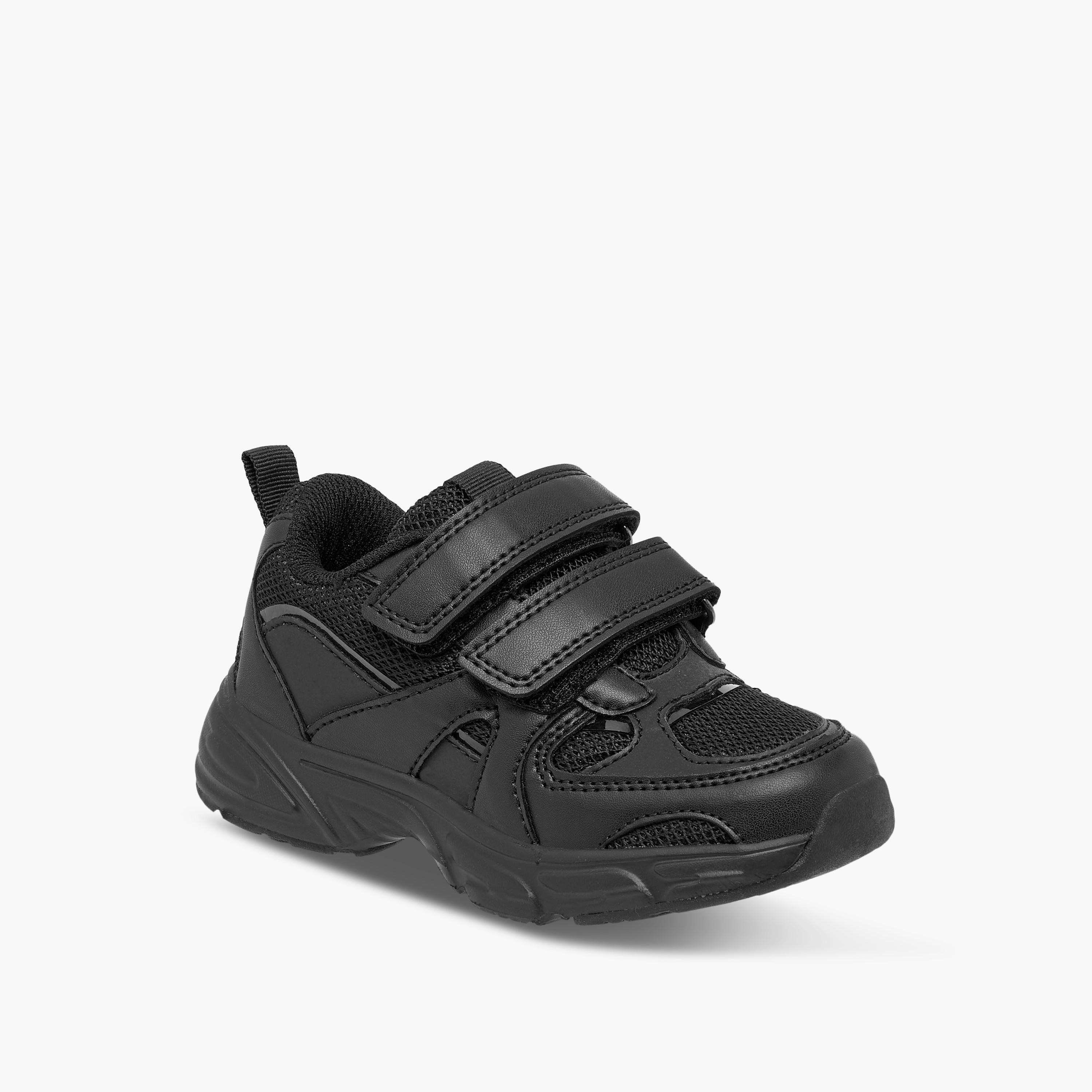 Juniors Panelled School Shoes with Hook and Loop Closure-girls-shoes-schoolshoes-image-2