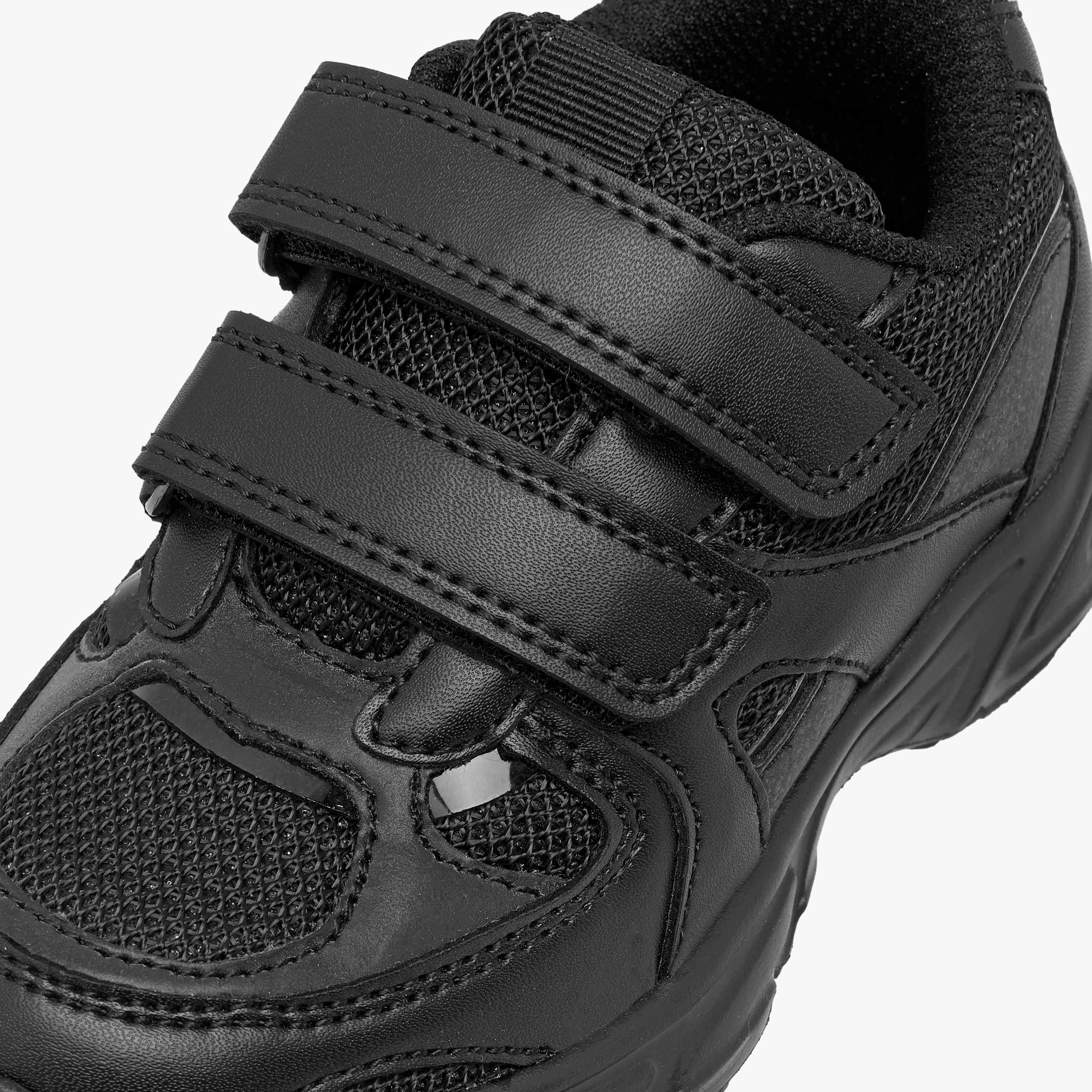 Juniors Panelled School Shoes with Hook and Loop Closure-girls-shoes-schoolshoes-image-4