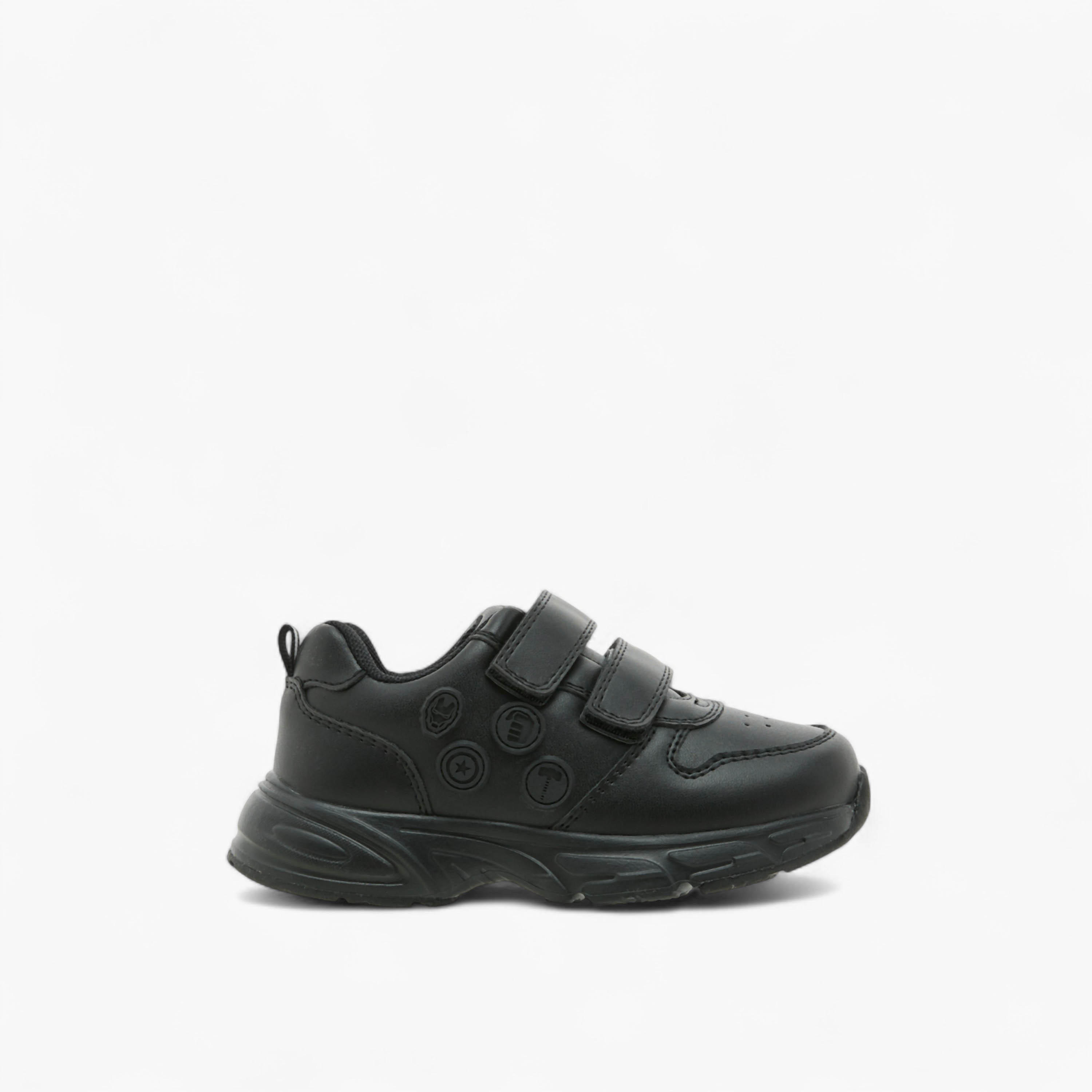 Marvel Textured School Shoes with Hook and Loop Closure-boys-shoes-schoolshoes-image-3