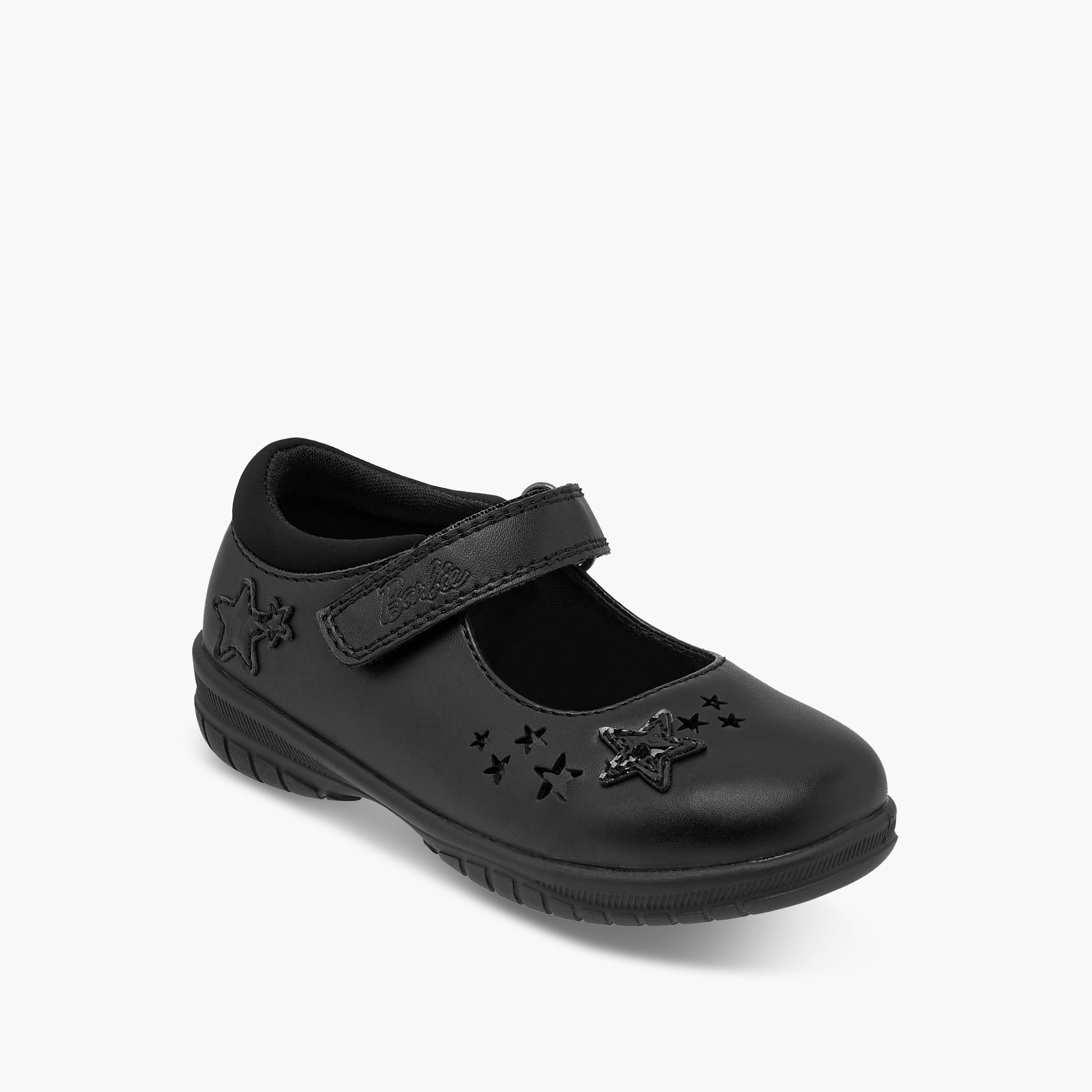 Barbie Star Detail Mary Jane School Shoes with Hook and Loop Closure-girls-shoes-schoolshoes-image-2