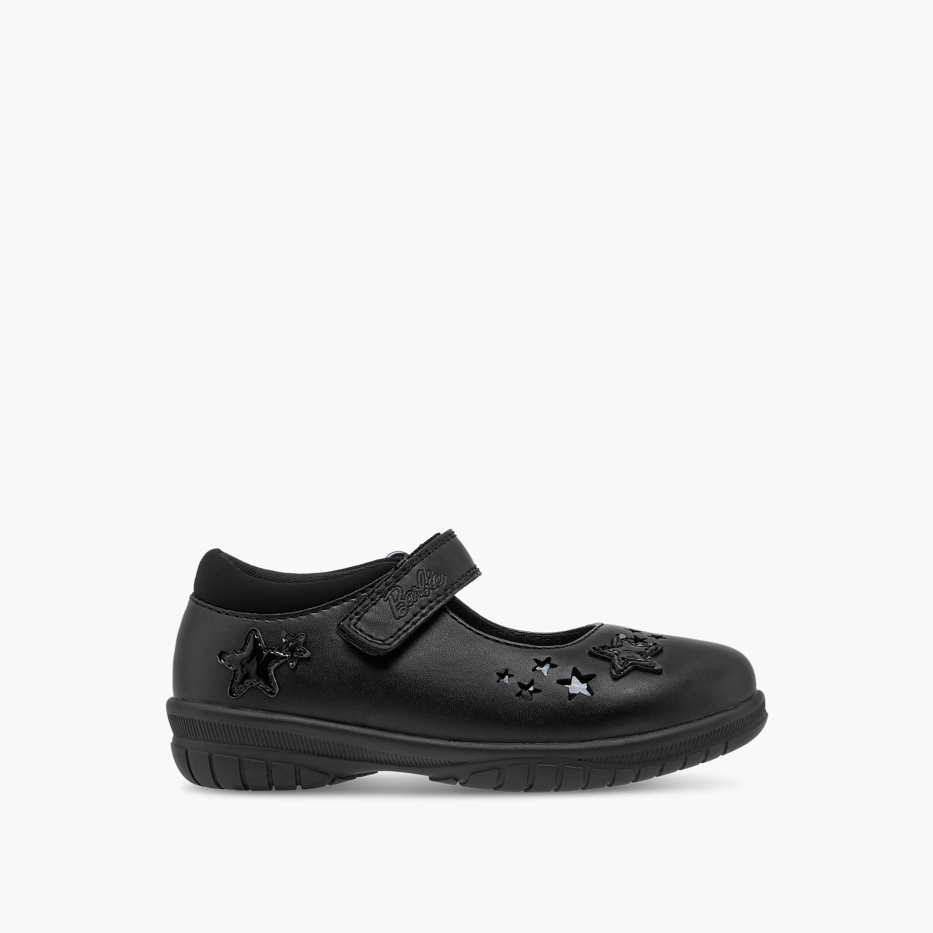 Barbie Star Detail Mary Jane School Shoes with Hook and Loop Closure-girls-shoes-schoolshoes-image-3