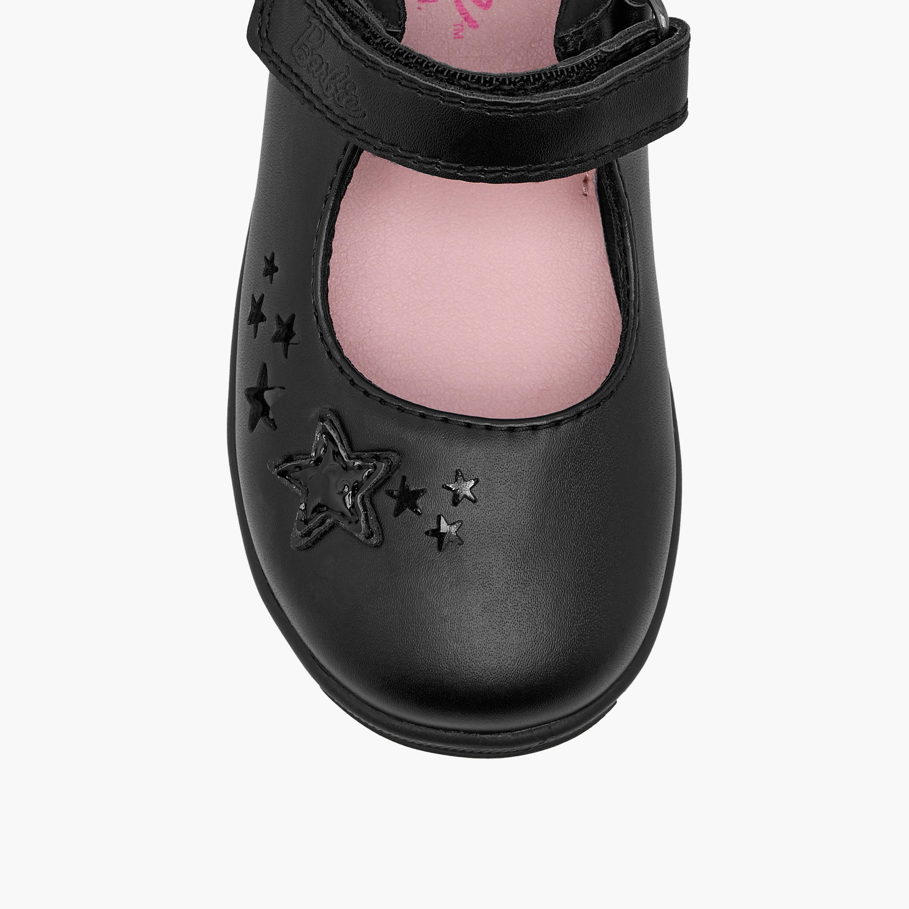 Barbie Star Detail Mary Jane School Shoes with Hook and Loop Closure-girls-shoes-schoolshoes-image-4