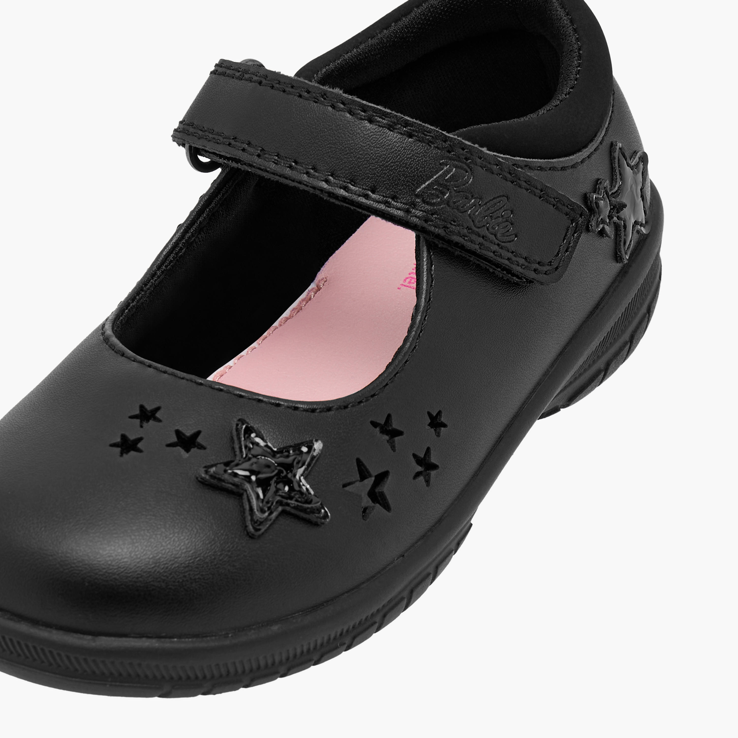 Barbie Star Detail Mary Jane School Shoes with Hook and Loop Closure-girls-shoes-schoolshoes-image-6