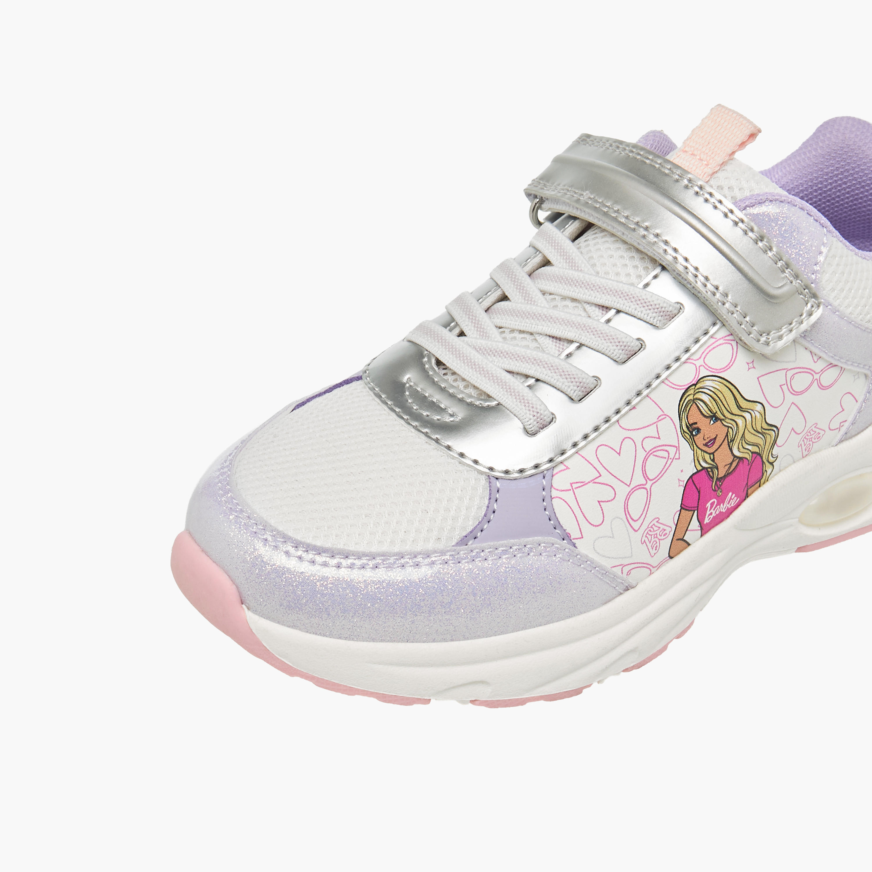 Barbie Girls Panelled Hook and Loop Sneakers-girls-shoes-sneakers-image-4