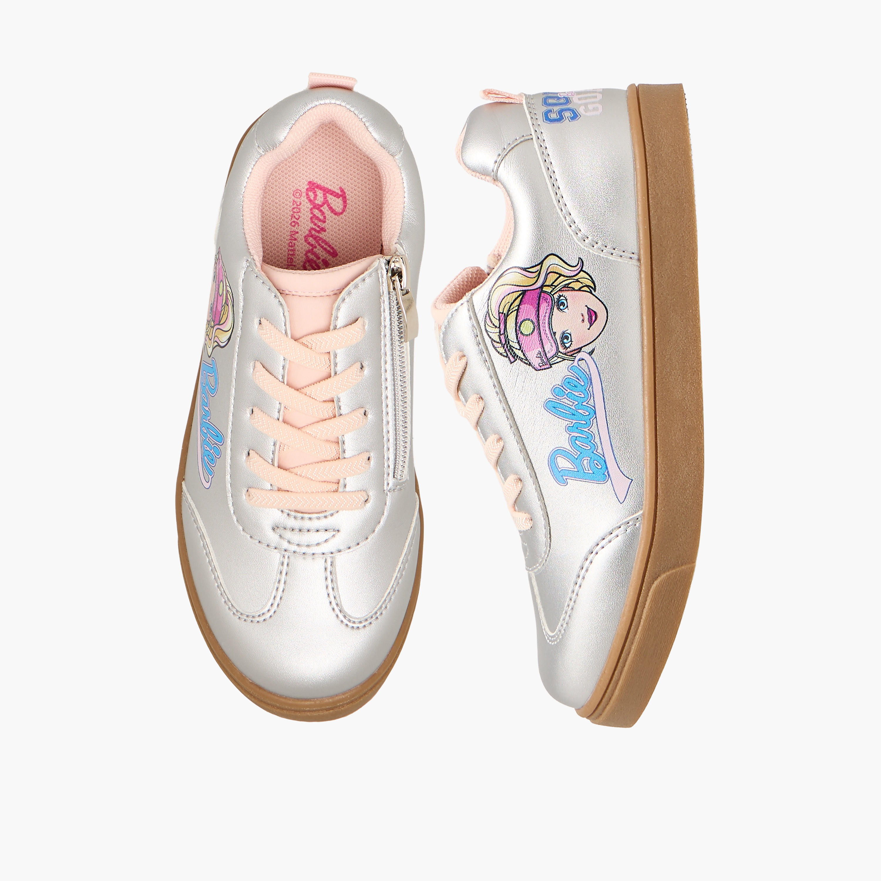 Barbie Girls Printed Lace-Up Ankle Sneakers-girls-shoes-sneakers-image-1
