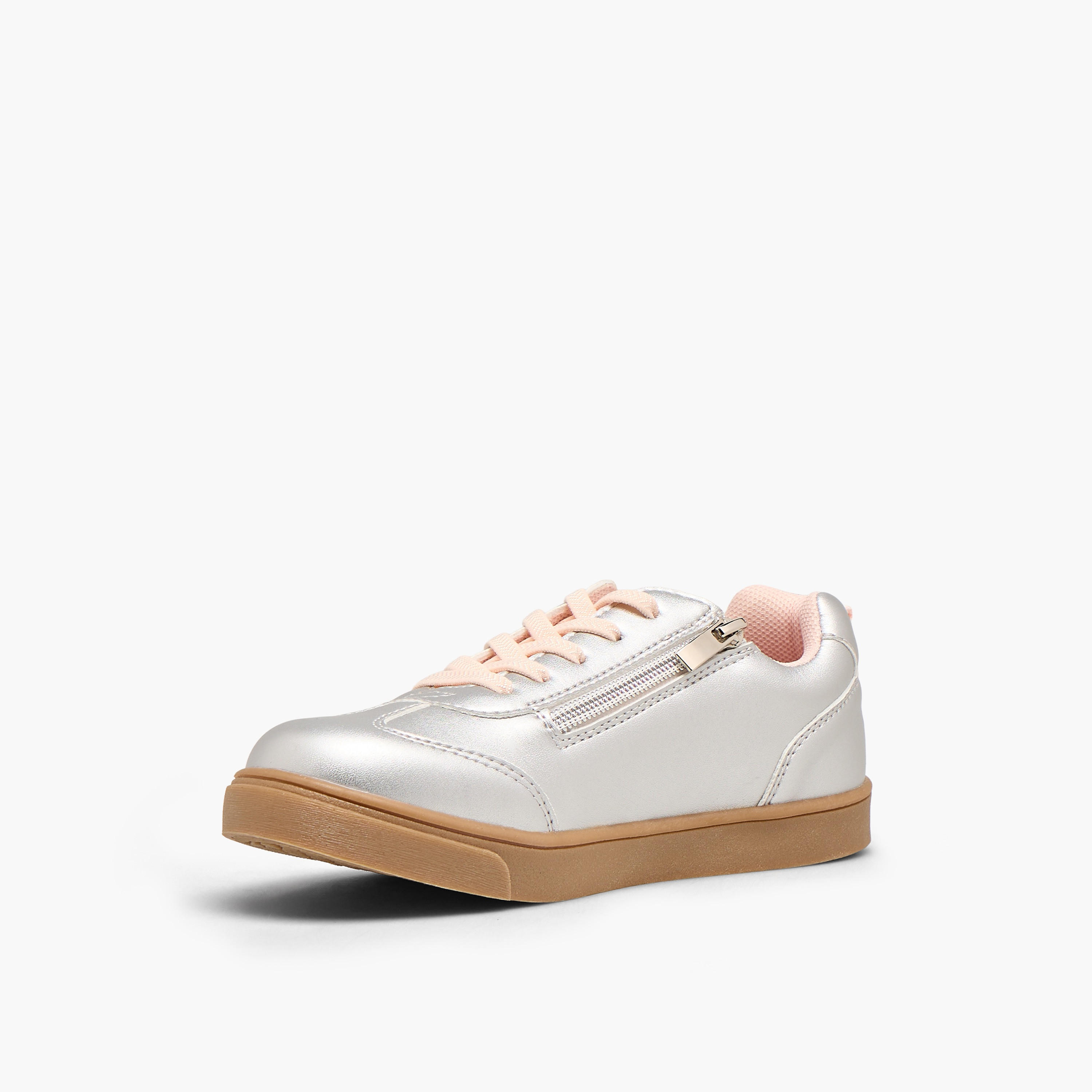 Barbie Girls Printed Lace-Up Ankle Sneakers-girls-shoes-sneakers-image-4