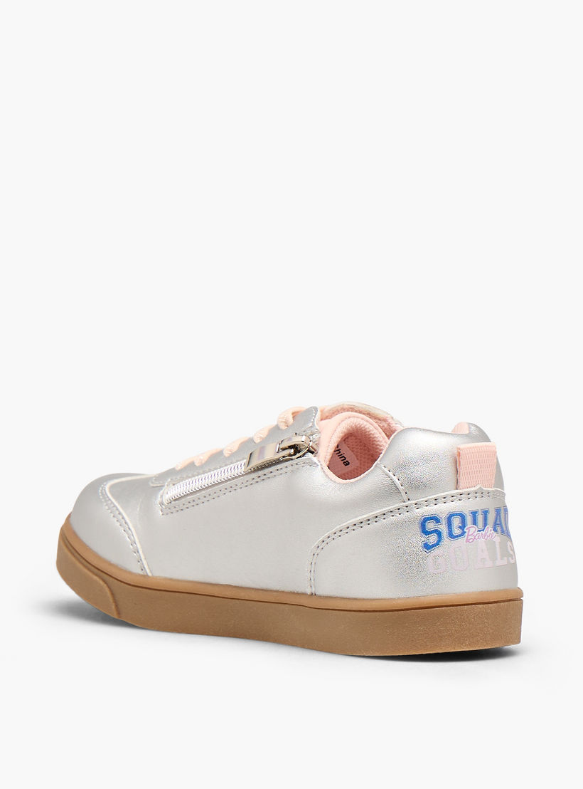 Barbie Girls Printed Lace-Up Ankle Sneakers-girls-shoes-sneakers-image-5