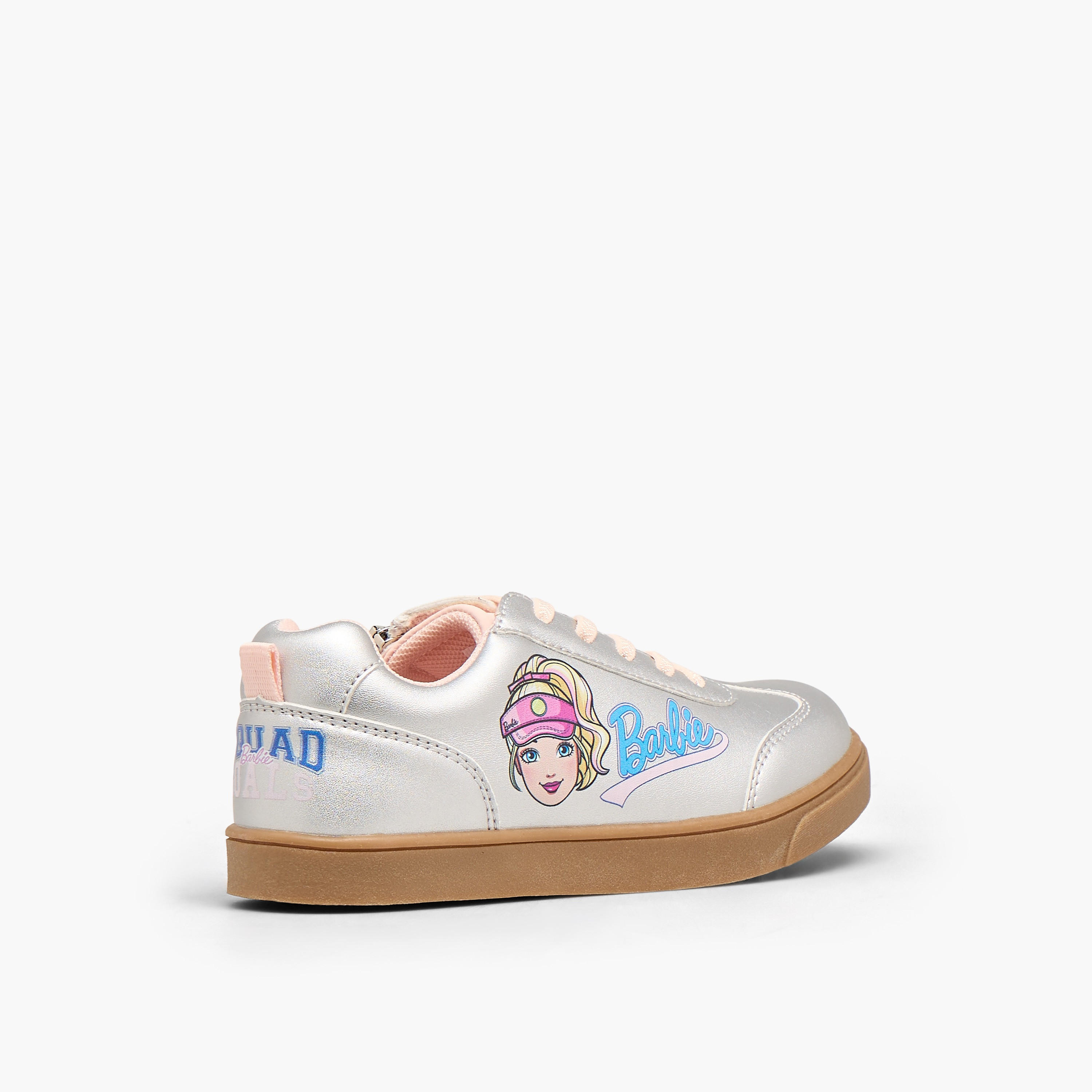 Barbie Girls Printed Lace-Up Ankle Sneakers-girls-shoes-sneakers-image-6