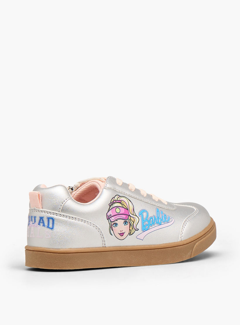 Barbie Girls Printed Lace-Up Ankle Sneakers-girls-shoes-sneakers-image-6