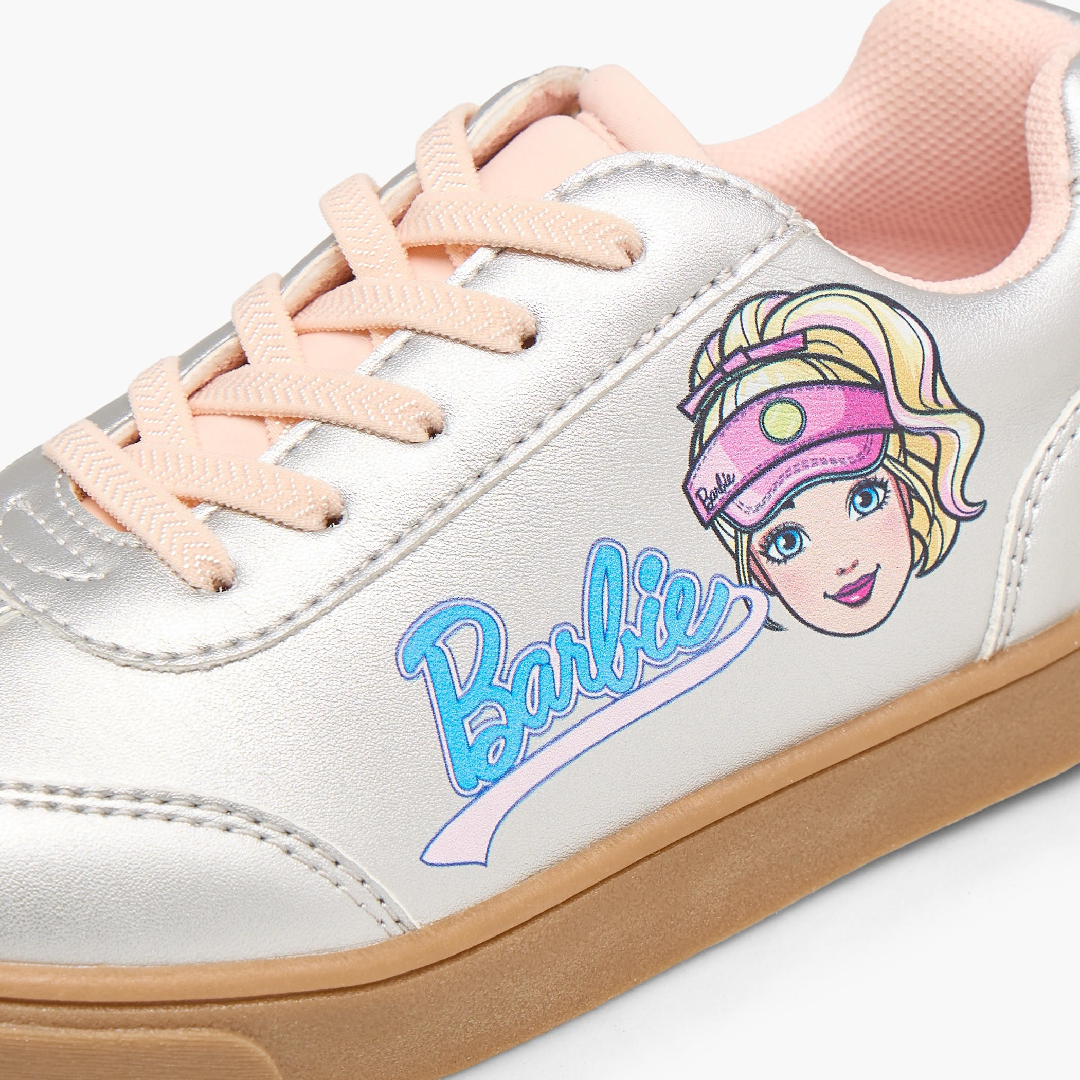 Barbie Girls Printed Lace-Up Ankle Sneakers-girls-shoes-sneakers-image-7