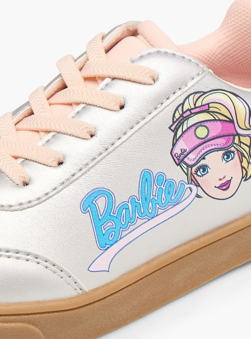 Barbie Girls Printed Lace-Up Ankle Sneakers-girls-shoes-sneakers-image-7