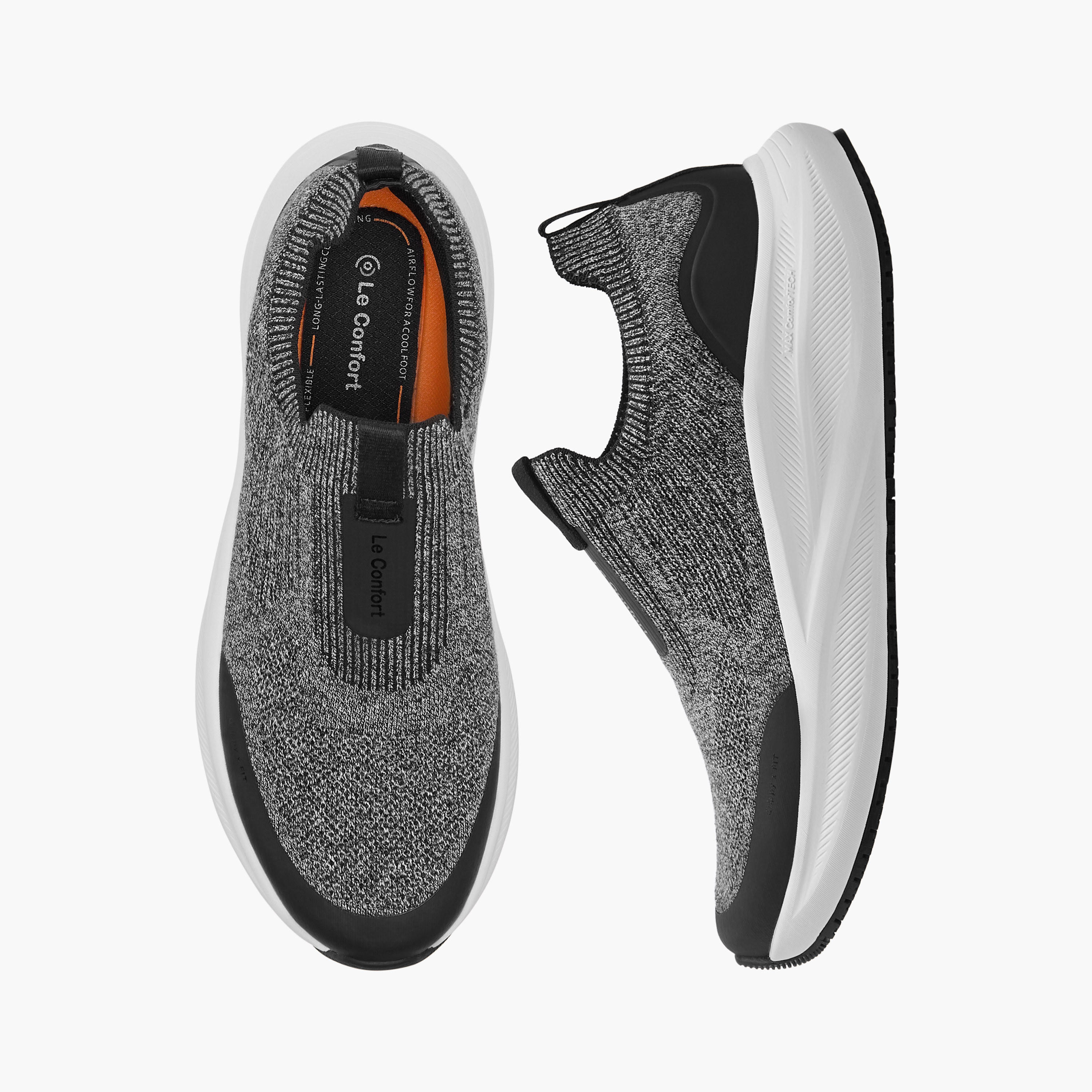 حذاء سنيكرز مريح سهل الارتداء بتفاصيل الشعار من لو كونفورت-men-shoes-sneakers-image-1