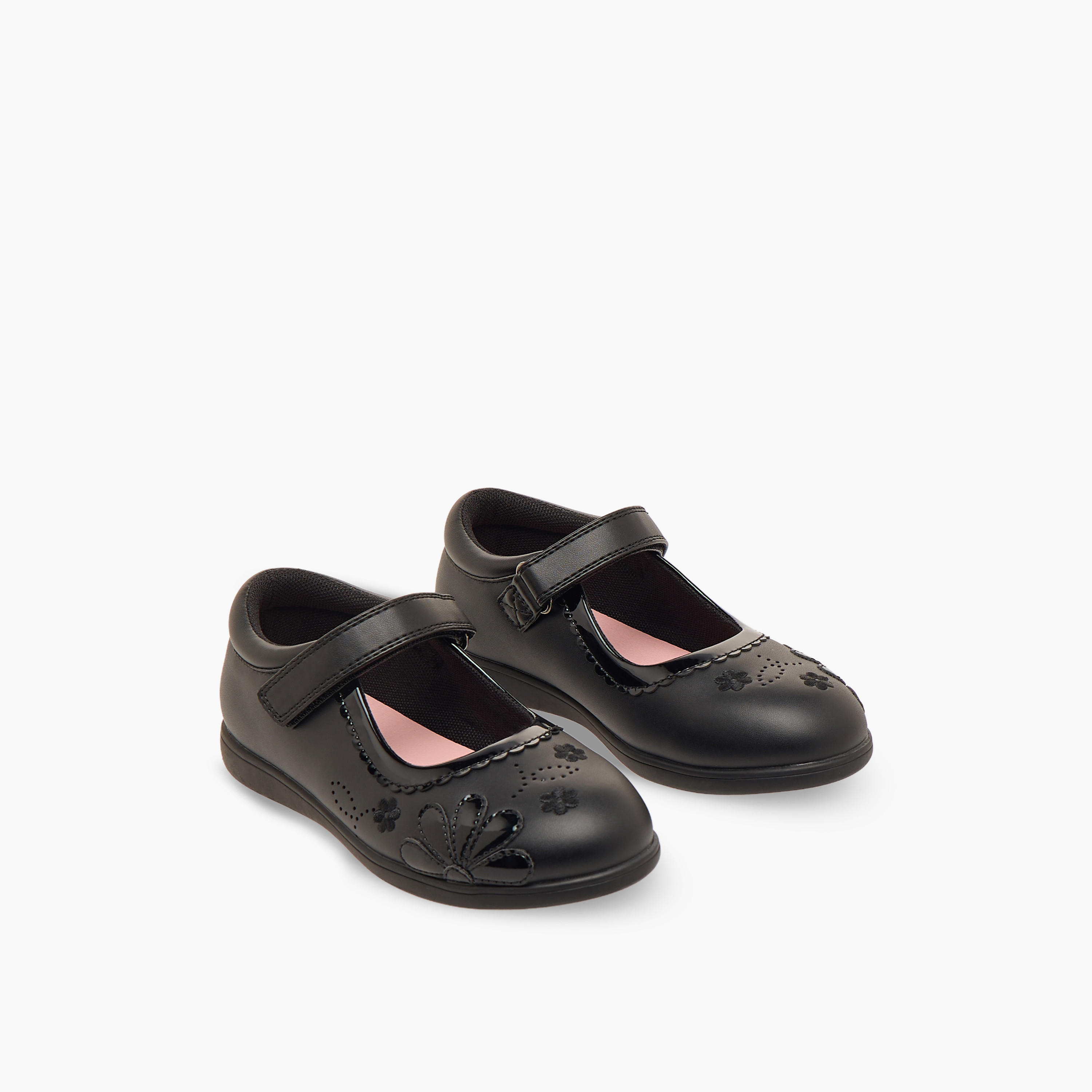 Juniors Girls Hook & Loop School Shoes-girls-shoes-schoolshoes-image-1