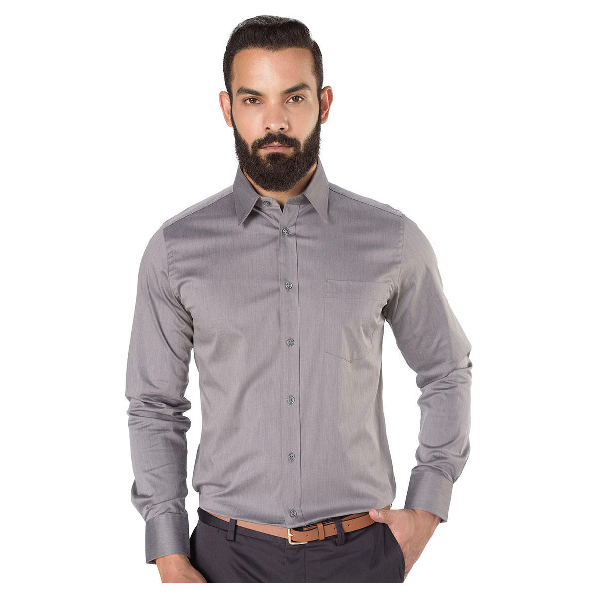 Long Sleeves Slim-fit Formal Shirt-men-clothing-shirts-image-1