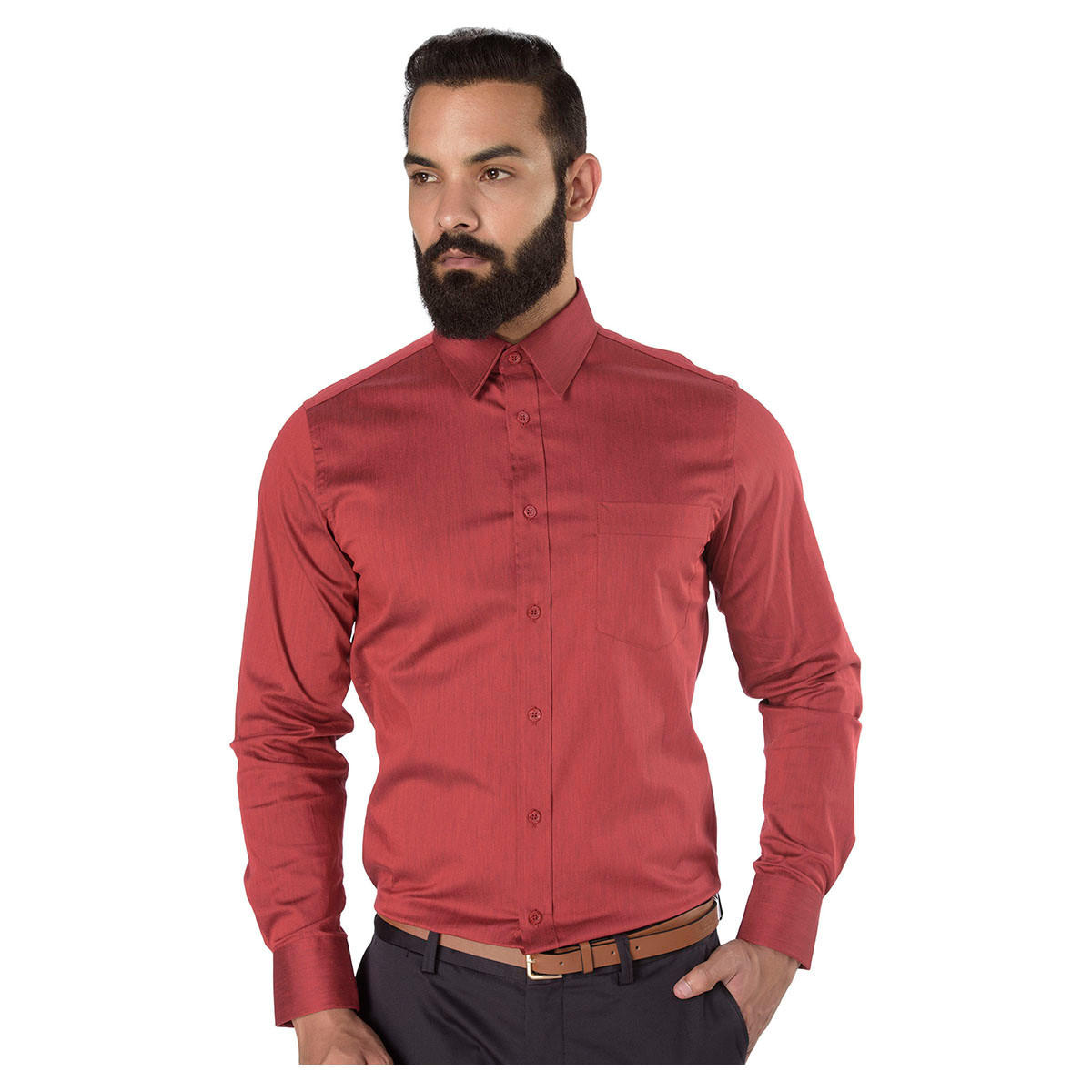 Long Sleeves Slim-fit Formal Shirt-men-clothing-shirts-image-1